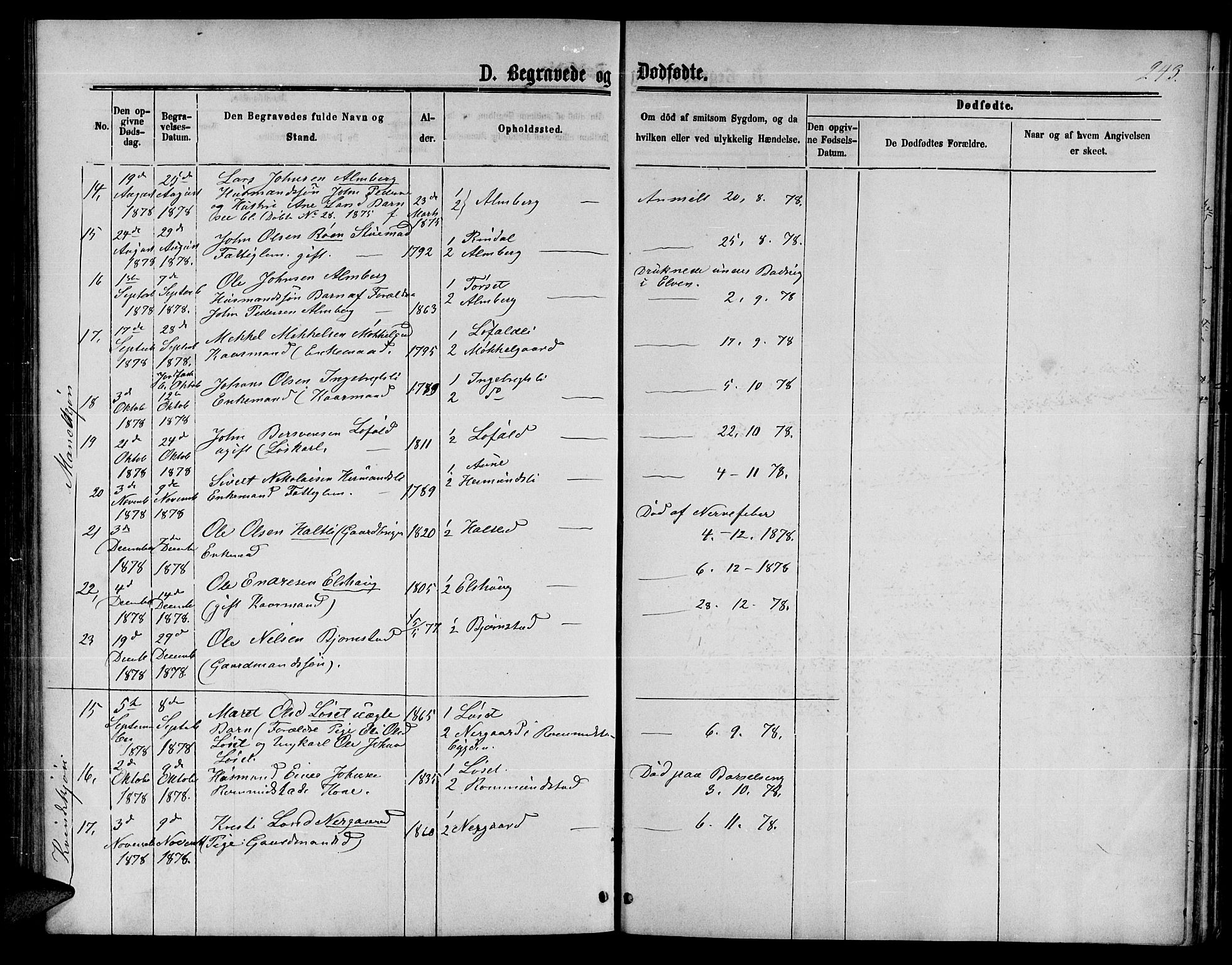 Ministerialprotokoller, klokkerbøker og fødselsregistre - Møre og Romsdal, AV/SAT-A-1454/598/L1076: Parish register (copy) no. 598C01, 1867-1878, p. 243