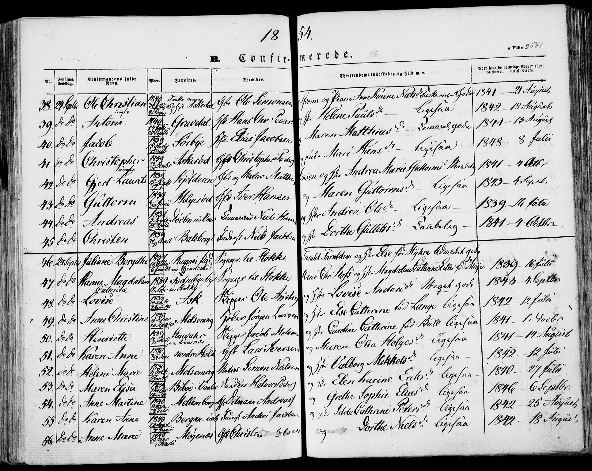 Stokke kirkebøker, AV/SAKO-A-320/F/Fa/L0007: Parish register (official) no. I 7, 1844-1857, p. 266