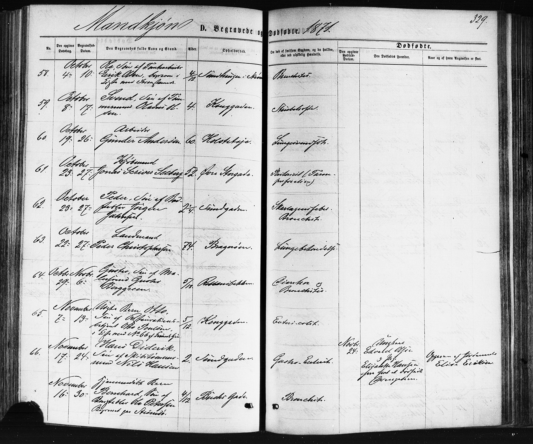 Bragernes kirkebøker, SAKO/A-6/F/Fb/L0004: Parish register (official) no. II 4, 1869-1875, p. 329