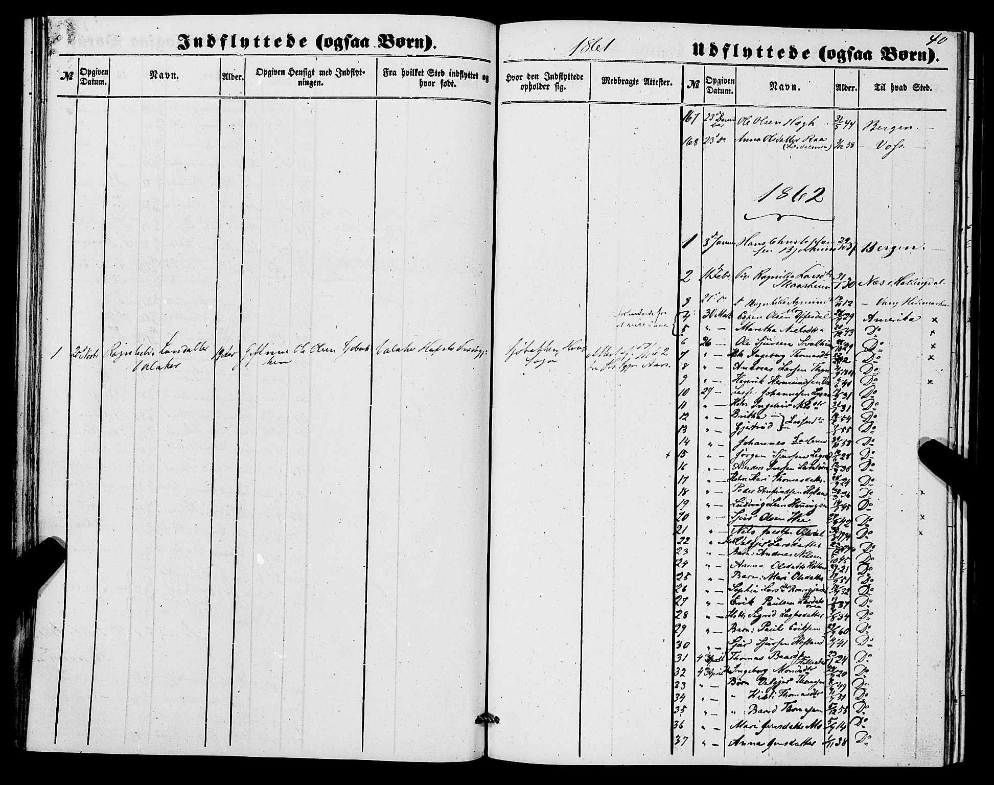 Lærdal sokneprestembete, SAB/A-81201: Parish register (official) no. A 17, 1851-1877, p. 40