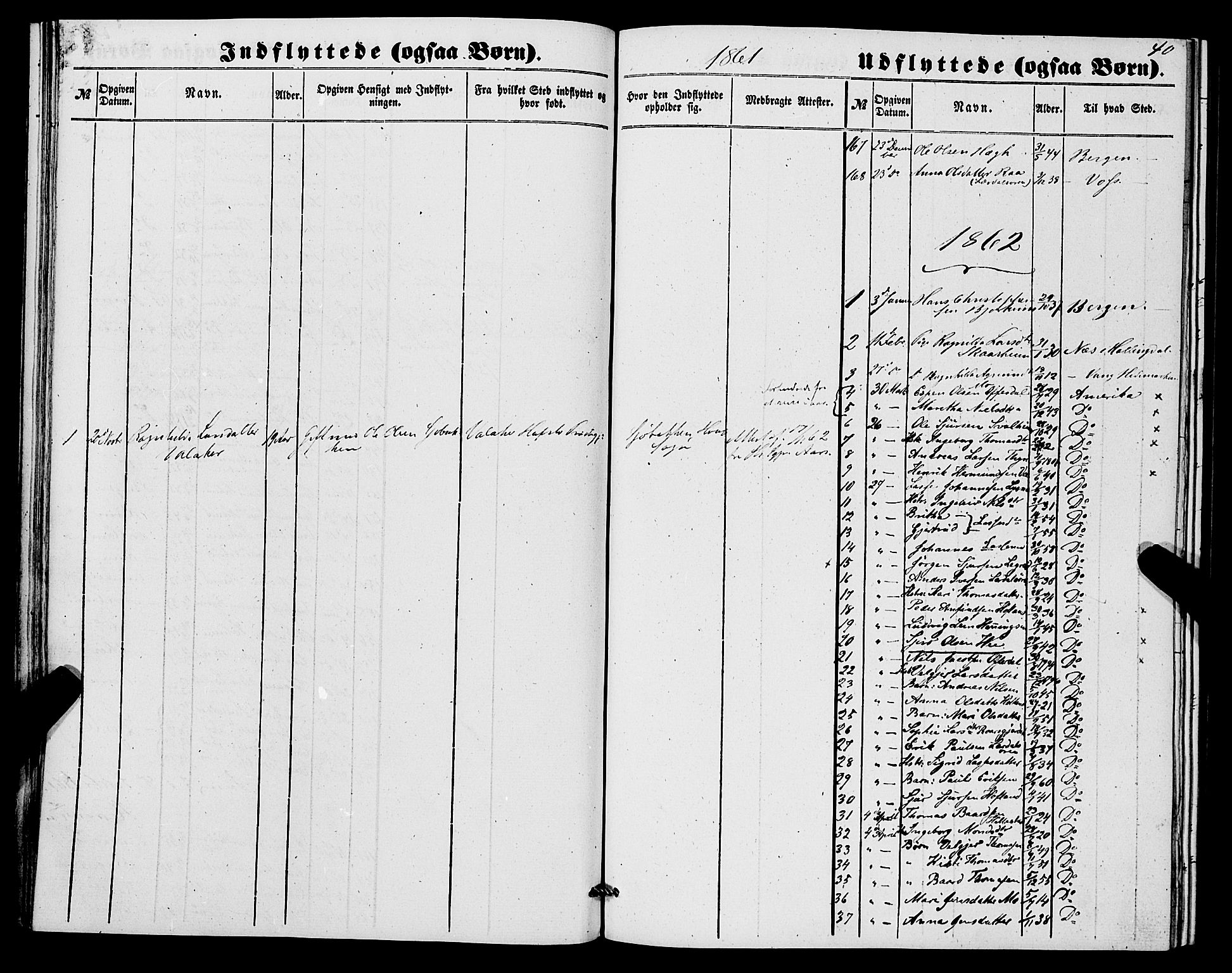 Lærdal sokneprestembete, AV/SAB-A-81201: Parish register (official) no. A 17, 1851-1877, p. 40