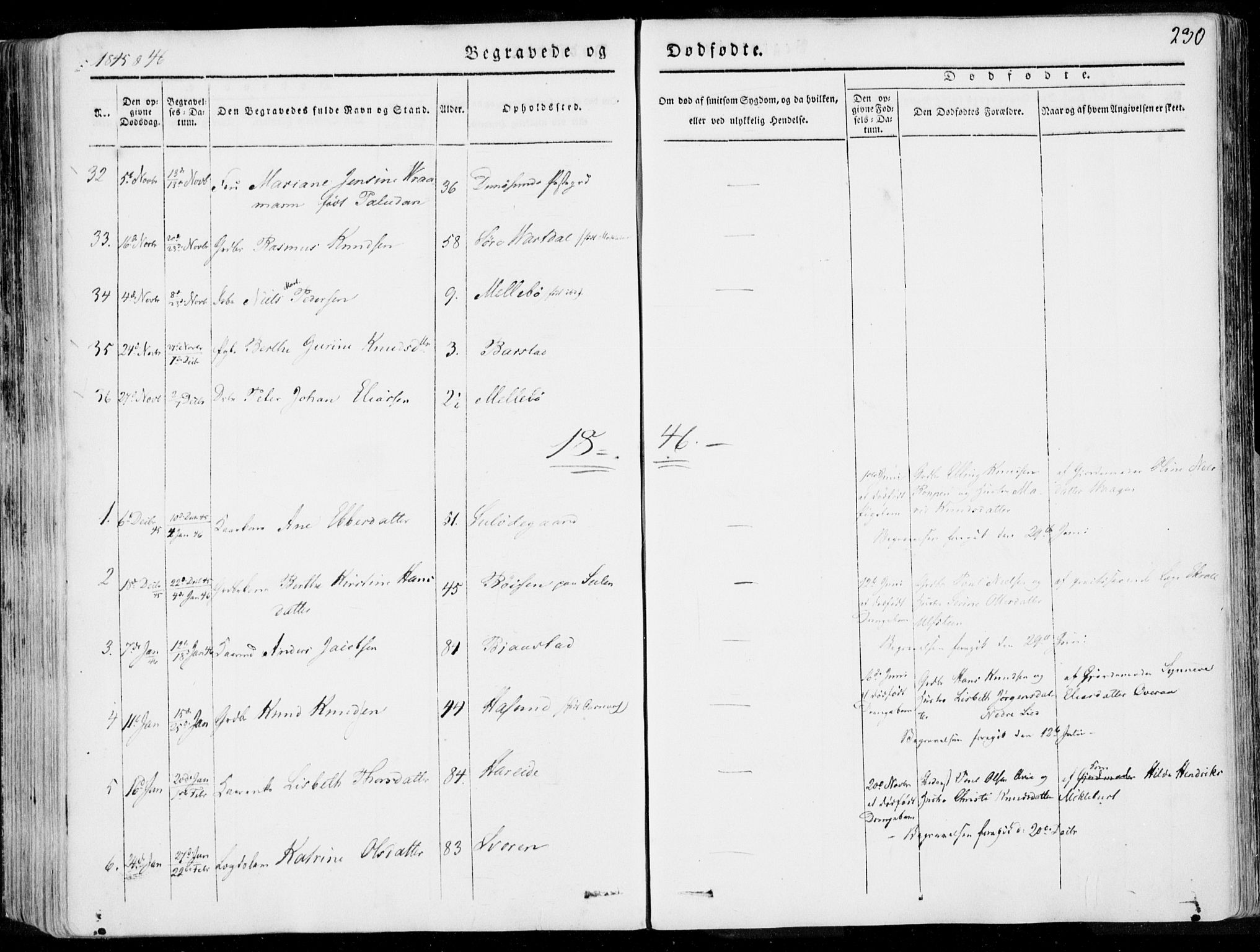 Ministerialprotokoller, klokkerbøker og fødselsregistre - Møre og Romsdal, AV/SAT-A-1454/509/L0104: Parish register (official) no. 509A02, 1833-1847, p. 230