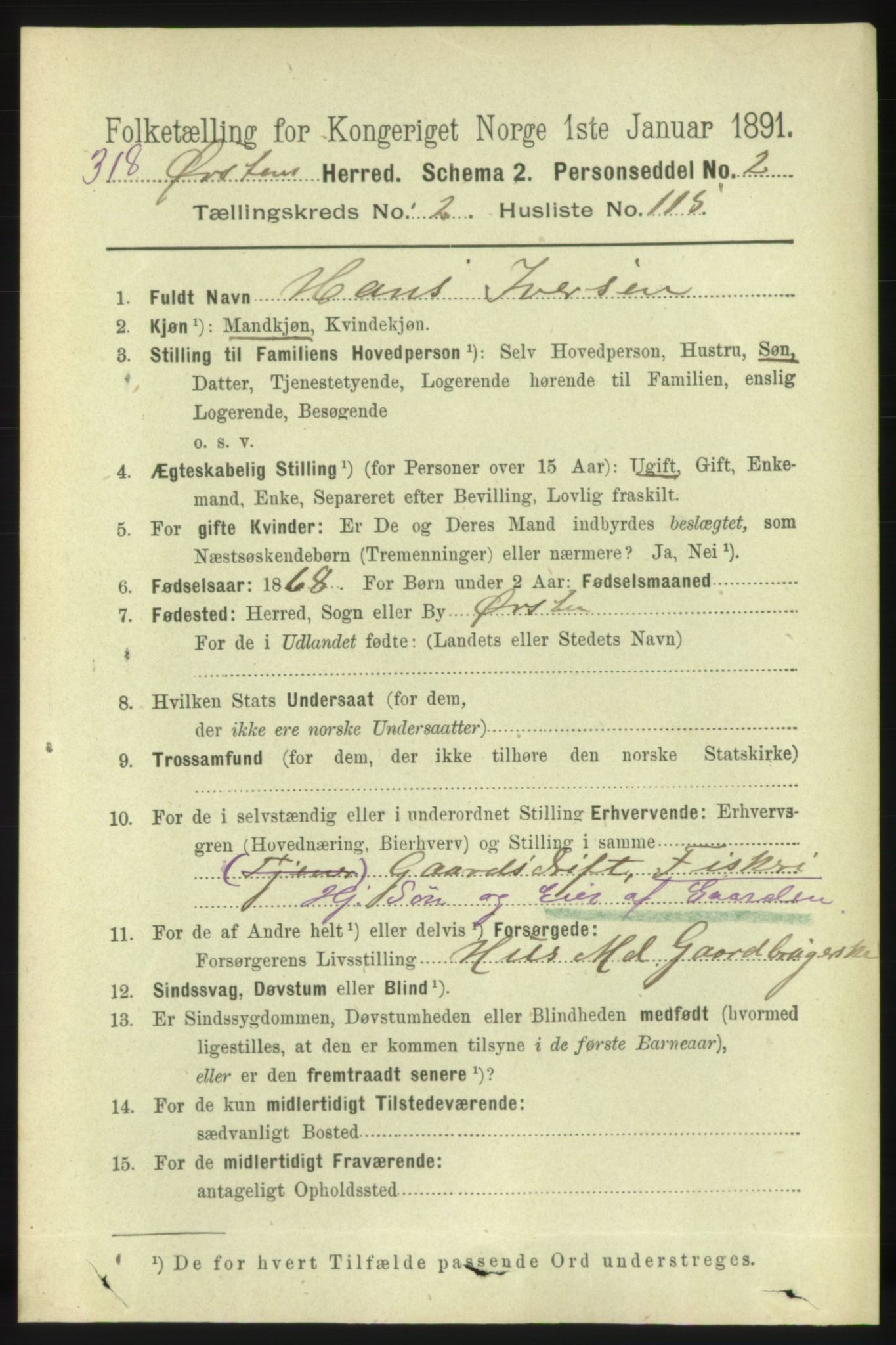 RA, 1891 census for 1520 Ørsta, 1891, p. 1144