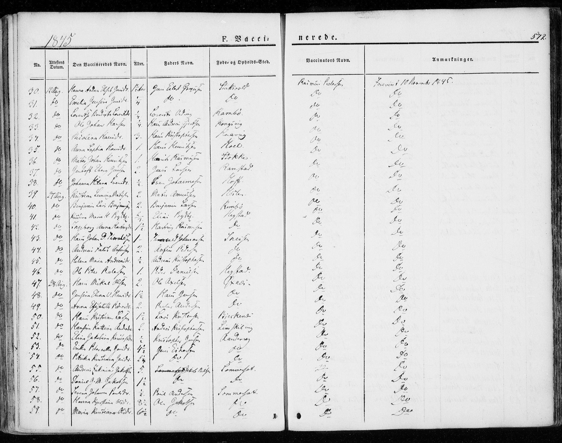 Ministerialprotokoller, klokkerbøker og fødselsregistre - Nordland, AV/SAT-A-1459/872/L1033: Parish register (official) no. 872A08, 1840-1863, p. 572