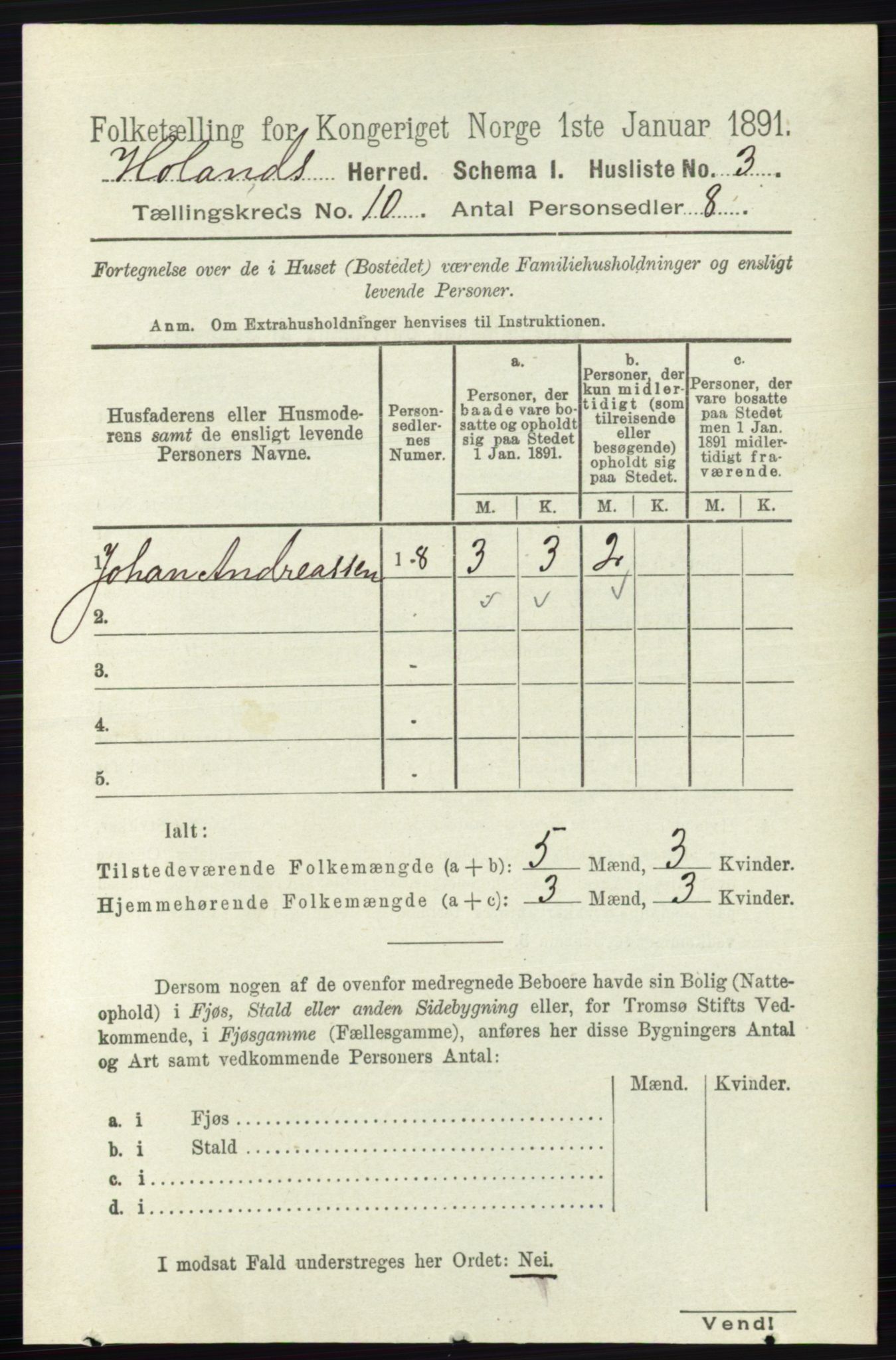 RA, 1891 census for 0221 Høland, 1891, p. 6507