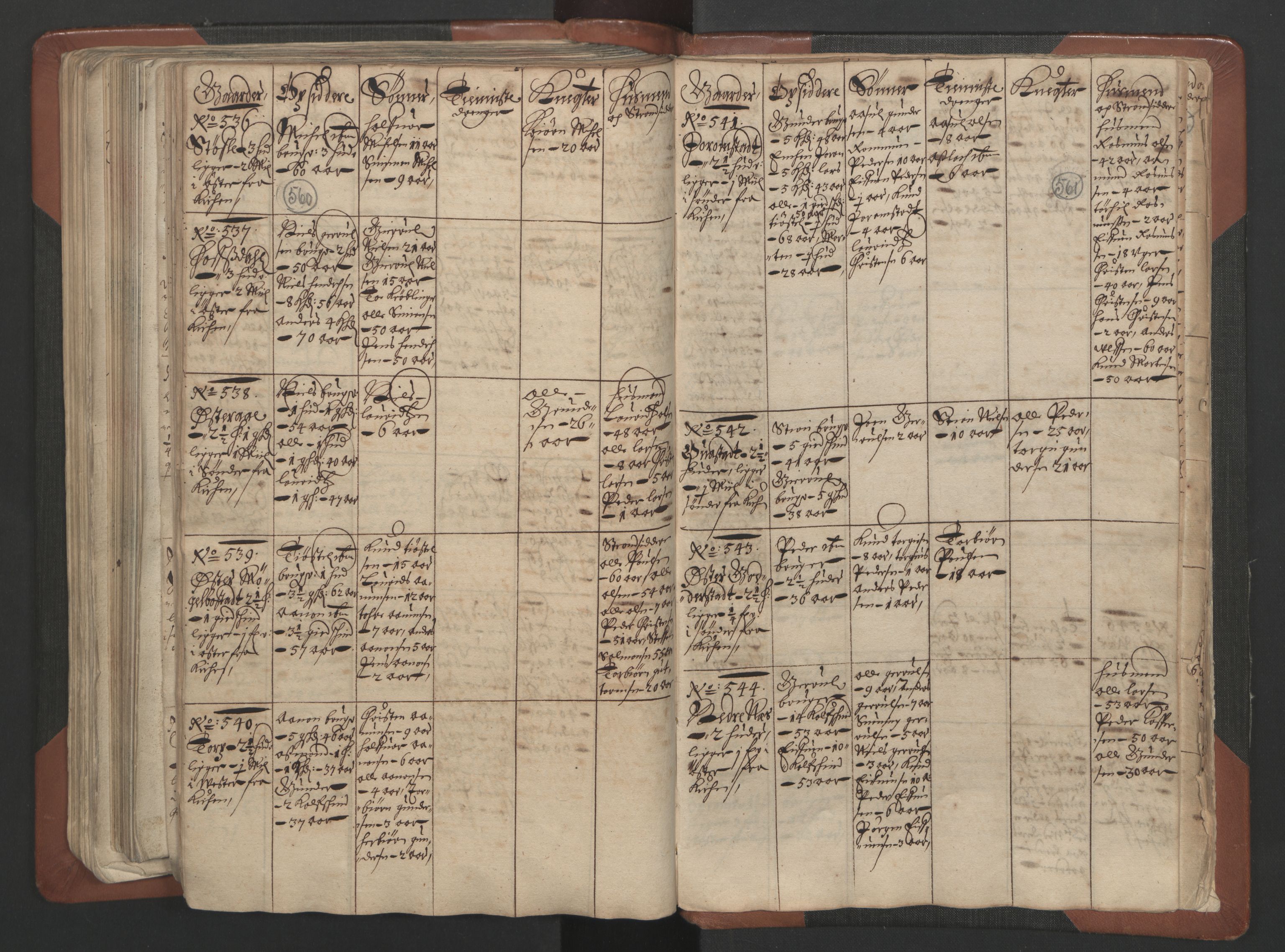 RA, Bailiff's Census 1664-1666, no. 7: Nedenes fogderi, 1664-1666, p. 560-561