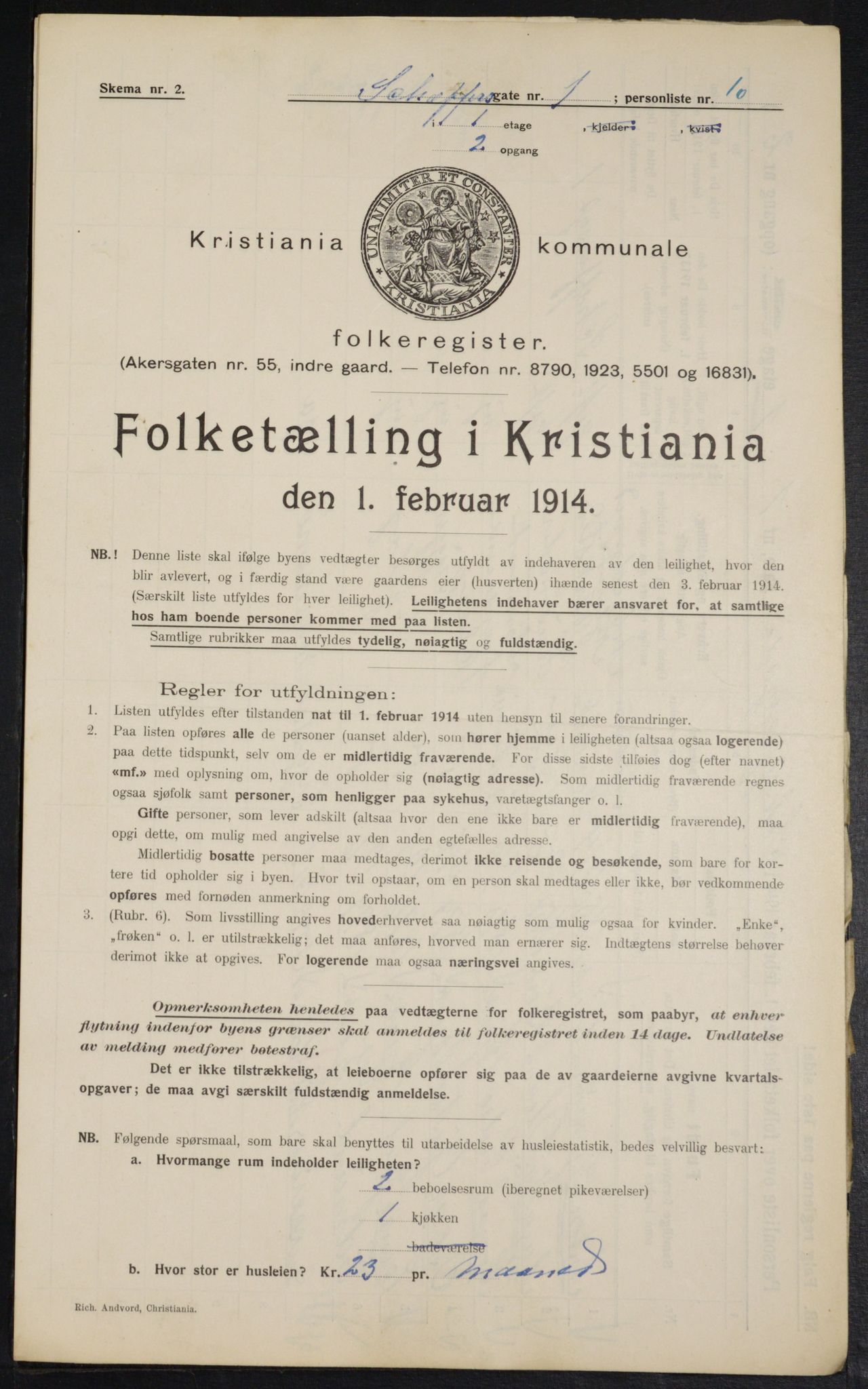 OBA, Municipal Census 1914 for Kristiania, 1914, p. 92773