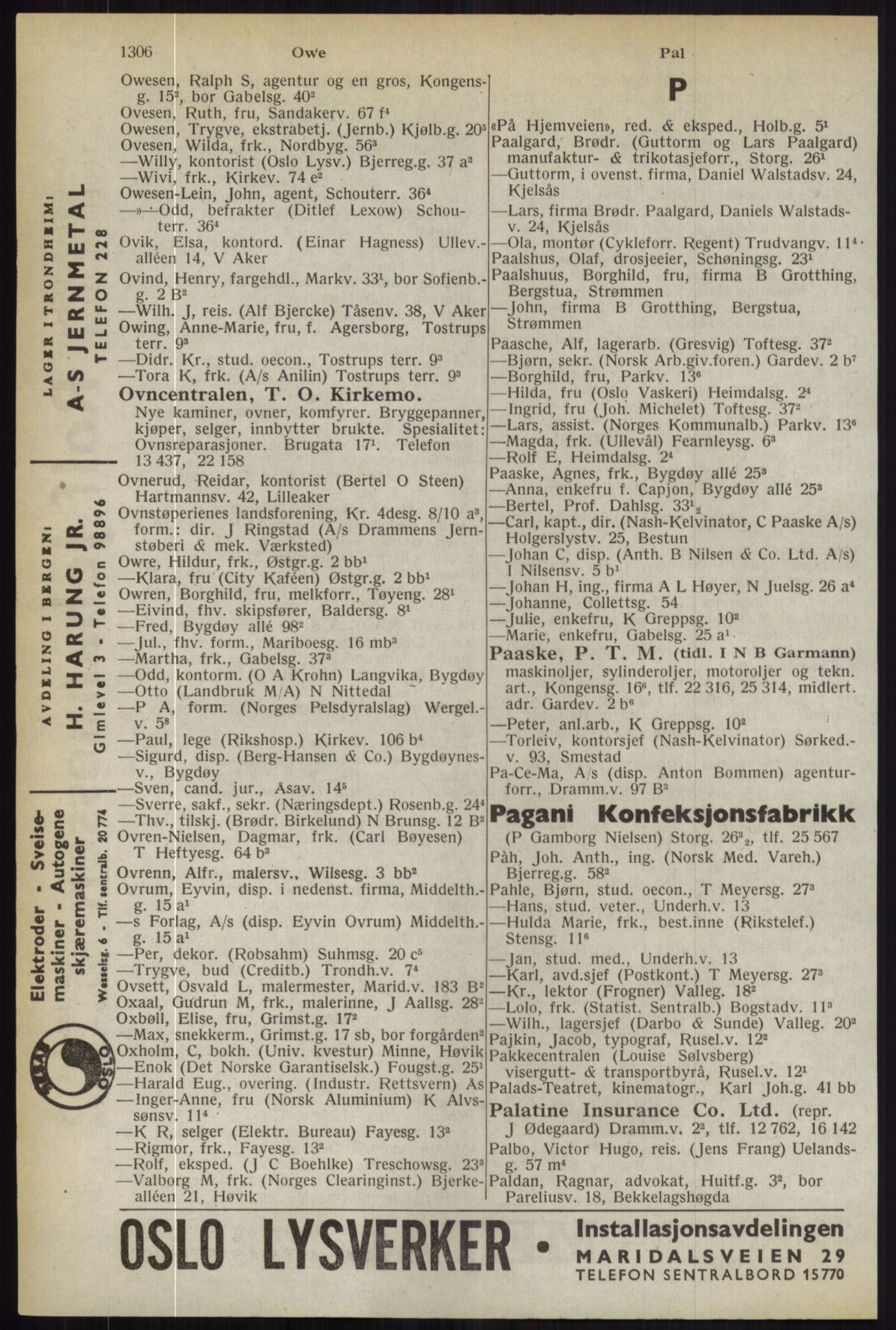 Kristiania/Oslo adressebok, PUBL/-, 1944, p. 1306