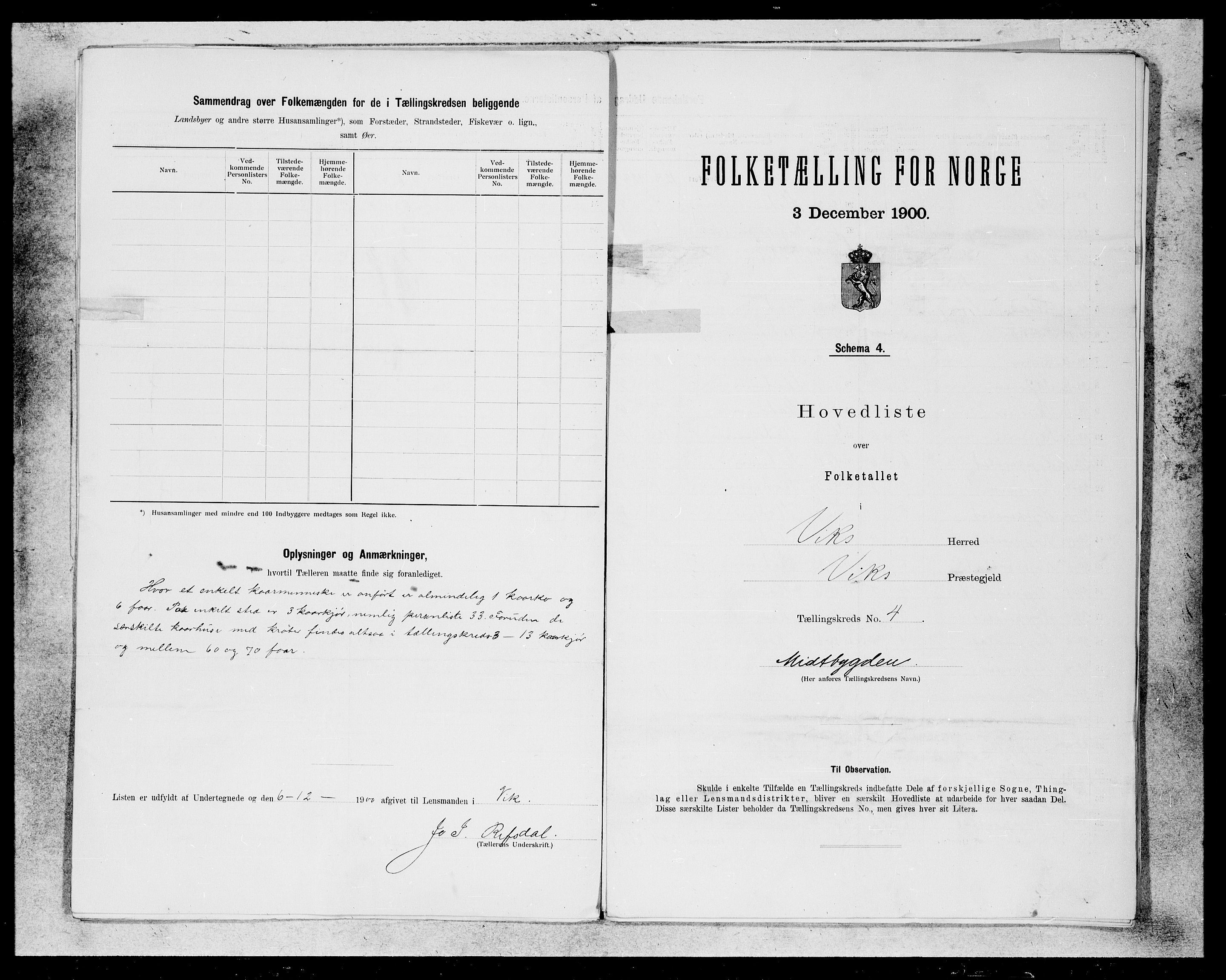 SAB, 1900 census for Vik, 1900, p. 7