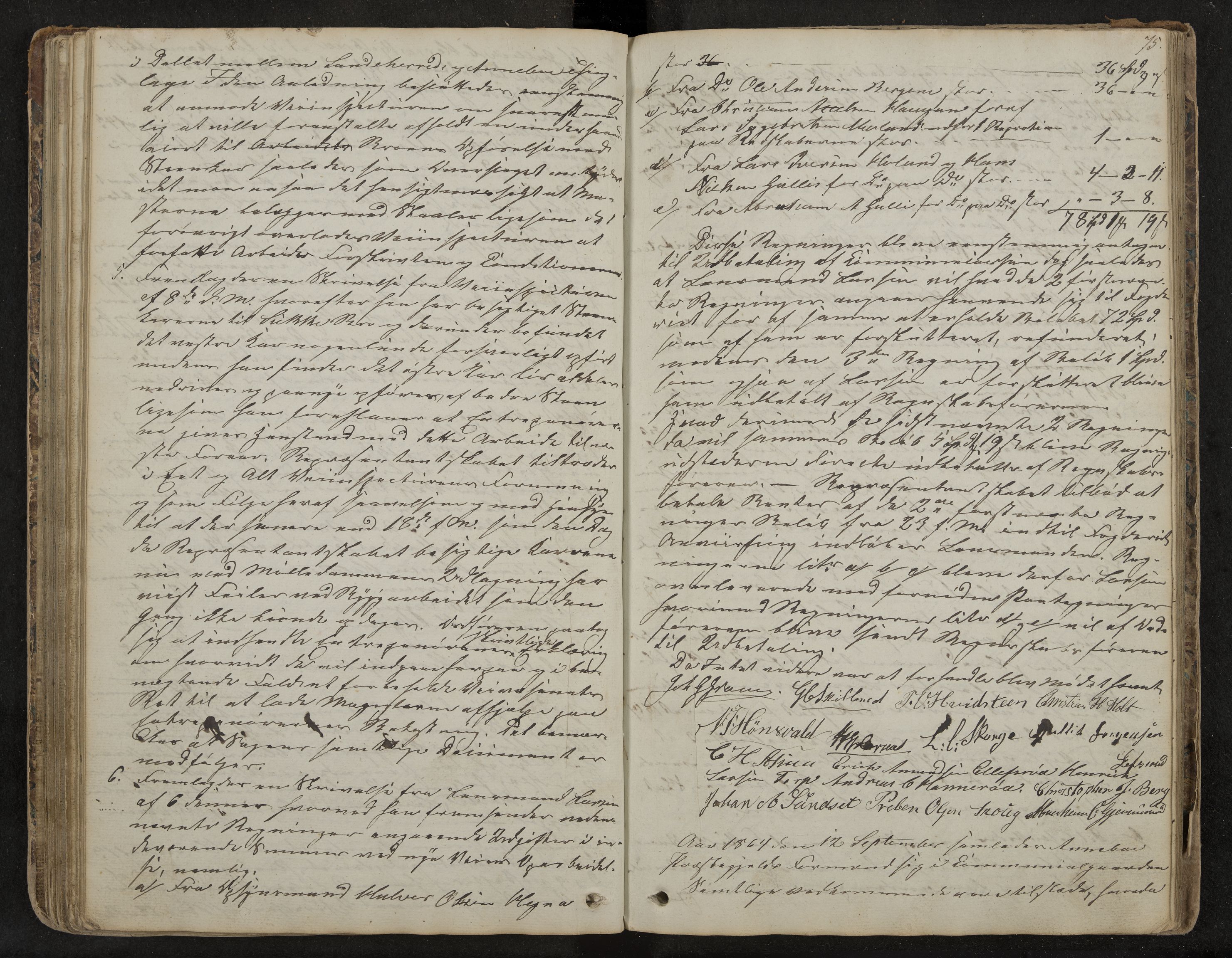 Andebu formannskap og sentraladministrasjon, IKAK/0719021-1/A/Aa/L0001: Møtebok med register, 1837-1869, p. 75