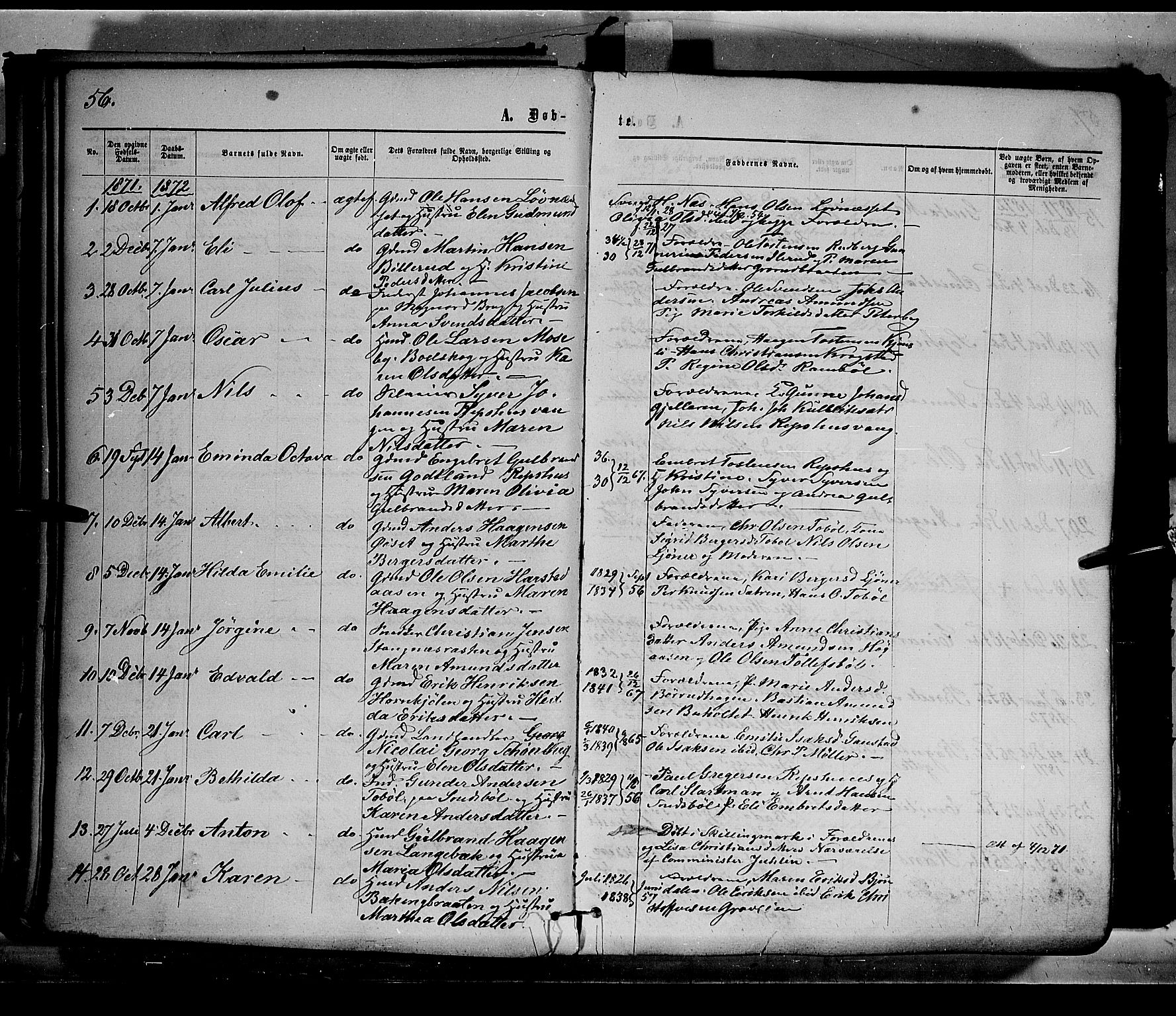 Eidskog prestekontor, AV/SAH-PREST-026/H/Ha/Haa/L0002: Parish register (official) no. 2, 1867-1878, p. 56