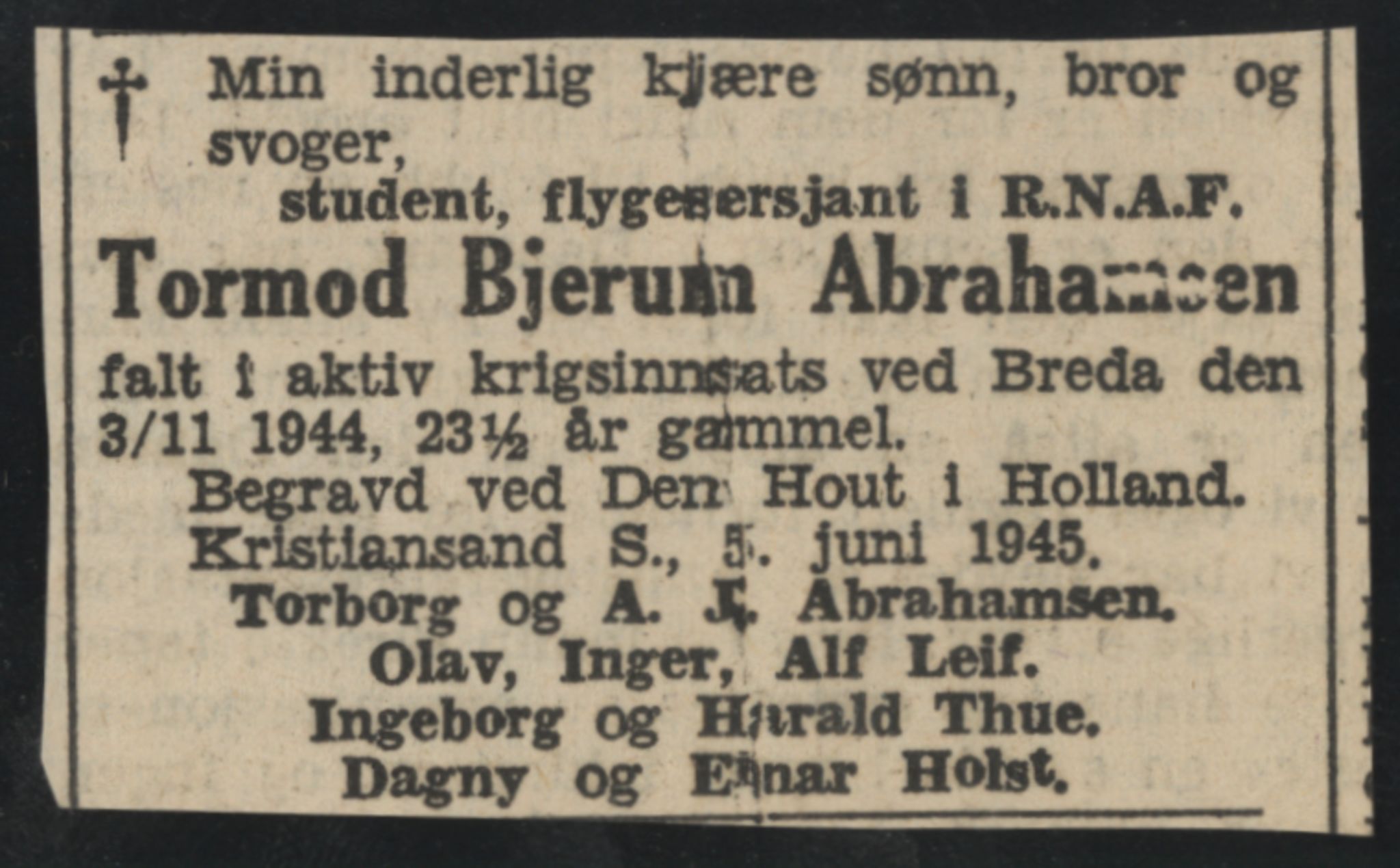 Sosialdepartementet, Våre Falne, RA/S-1708/E/Ee/L0025: Personmapper: Abelsen 01 - Amundsen, H. 65, 1945-1951, p. 377
