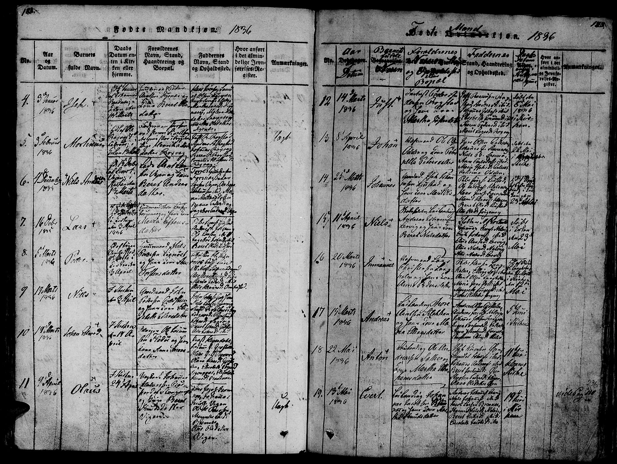 Ministerialprotokoller, klokkerbøker og fødselsregistre - Møre og Romsdal, AV/SAT-A-1454/581/L0933: Parish register (official) no. 581A03 /1, 1819-1836, p. 182-183