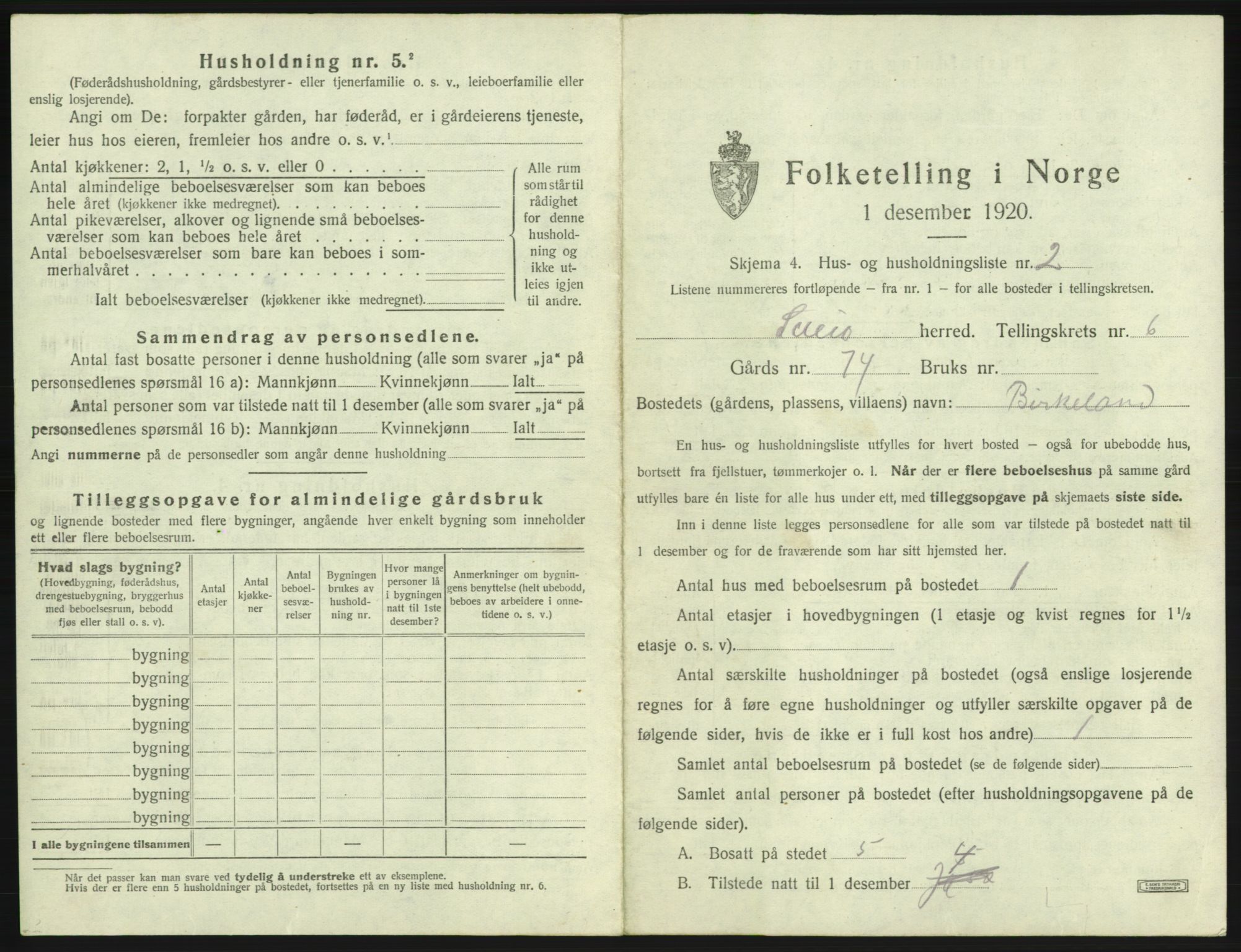 SAB, 1920 census for Sveio, 1920, p. 389