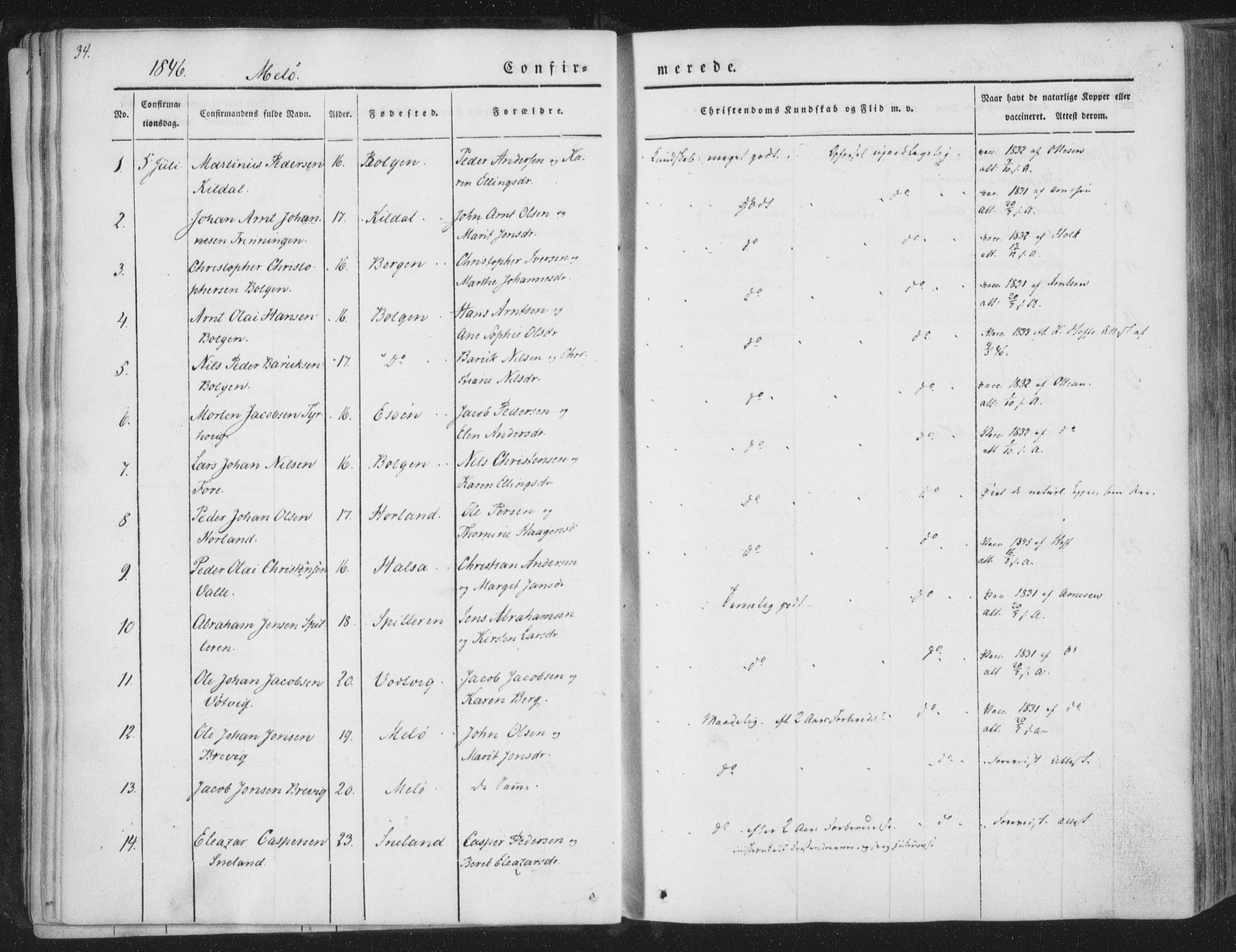 Ministerialprotokoller, klokkerbøker og fødselsregistre - Nordland, AV/SAT-A-1459/841/L0604: Parish register (official) no. 841A09 /2, 1845-1862, p. 34