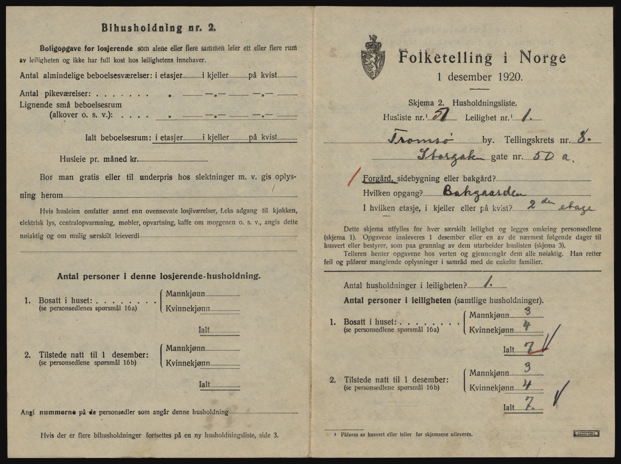 SATØ, 1920 census for Tromsø, 1920, p. 4619