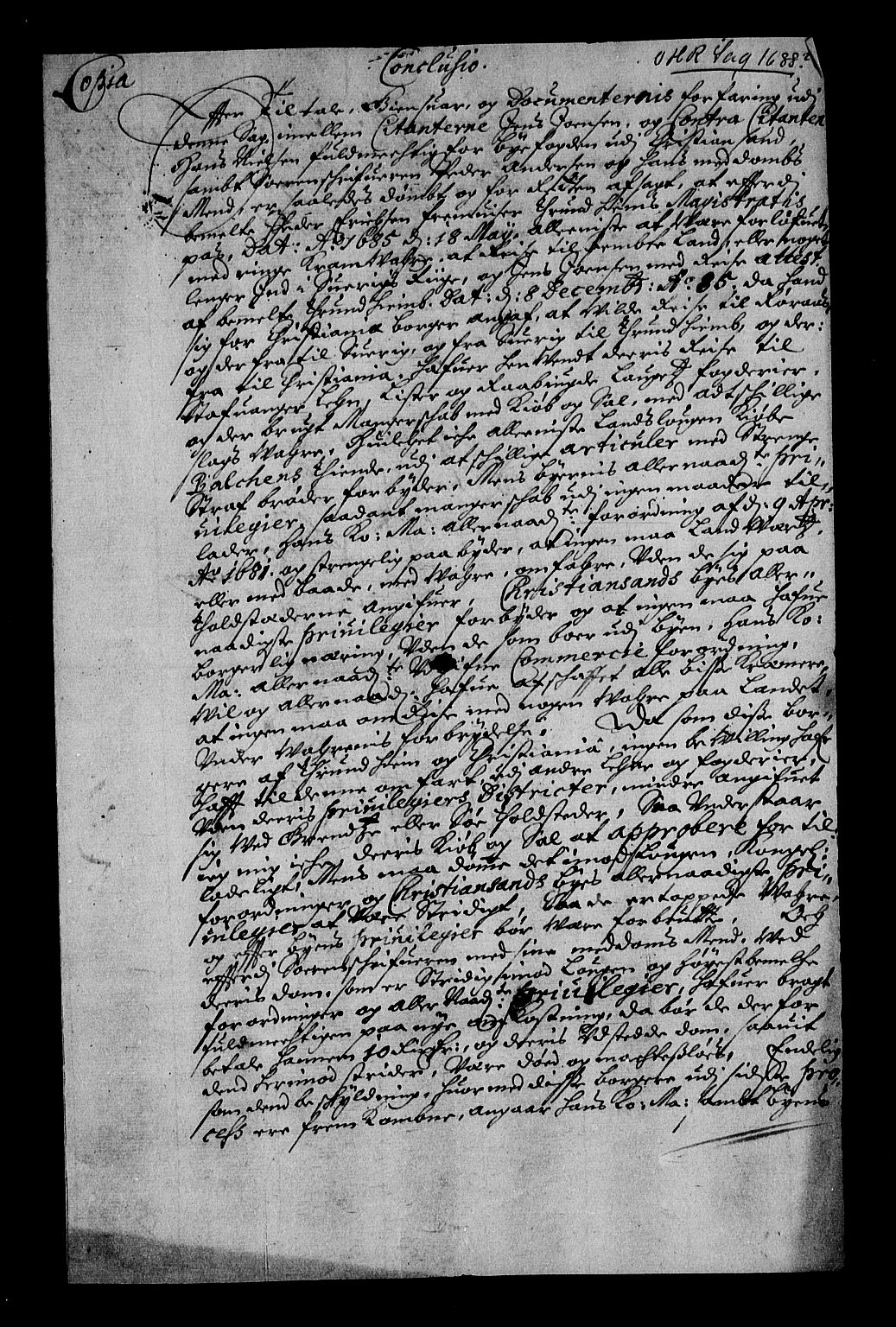 Stattholderembetet 1572-1771, RA/EA-2870/Af/L0002: Avskrifter av vedlegg til originale supplikker, nummerert i samsvar med supplikkbøkene, 1687-1689, p. 66