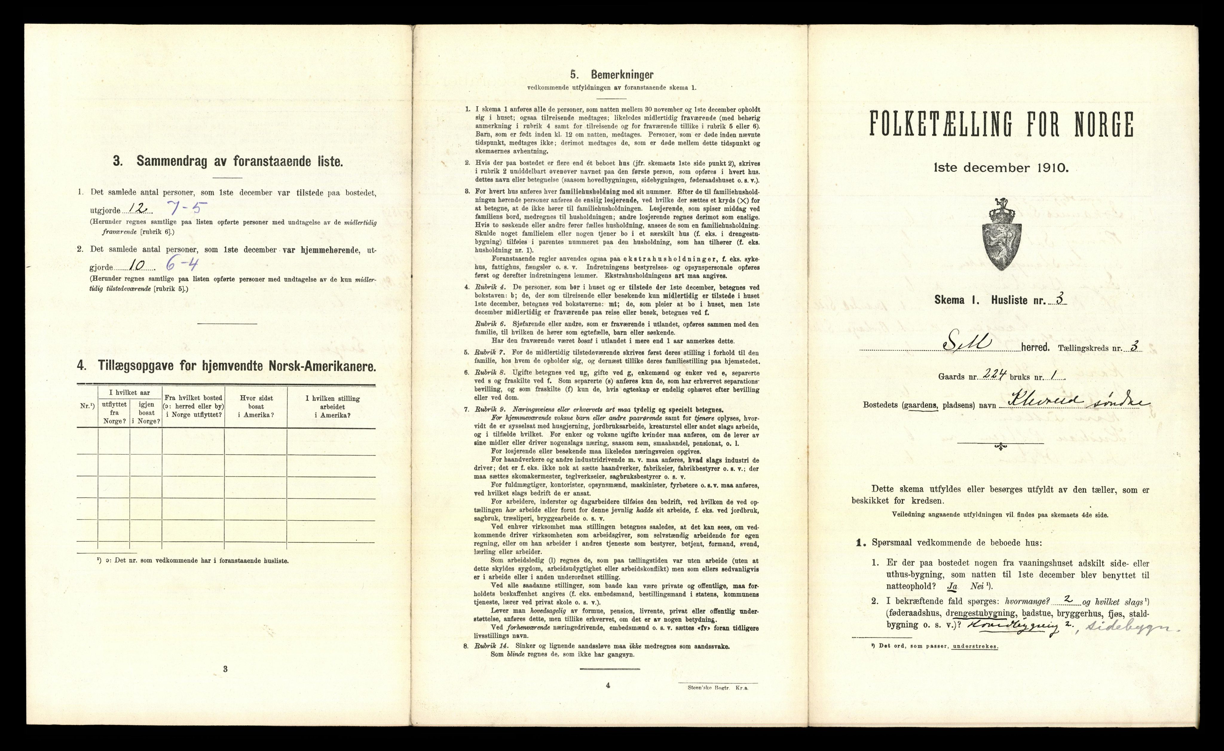 RA, 1910 census for Sel, 1910, p. 224