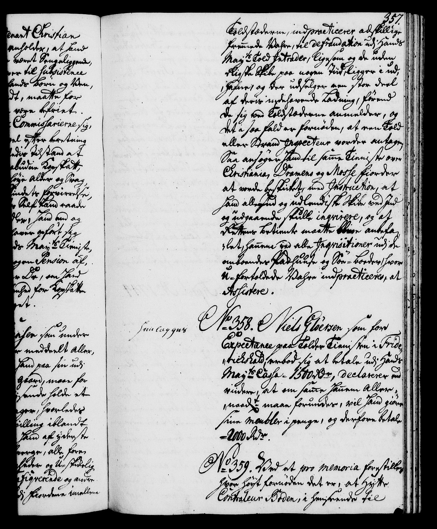Rentekammeret, Kammerkanselliet, RA/EA-3111/G/Gh/Gha/L0025: Norsk ekstraktmemorialprotokoll (merket RK 53.70), 1743-1744, p. 357