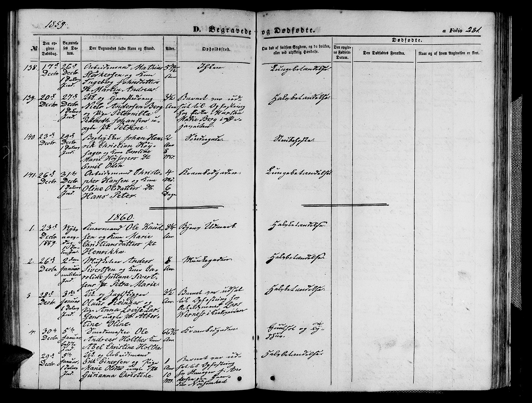 Ministerialprotokoller, klokkerbøker og fødselsregistre - Sør-Trøndelag, SAT/A-1456/602/L0139: Parish register (copy) no. 602C07, 1859-1864, p. 281