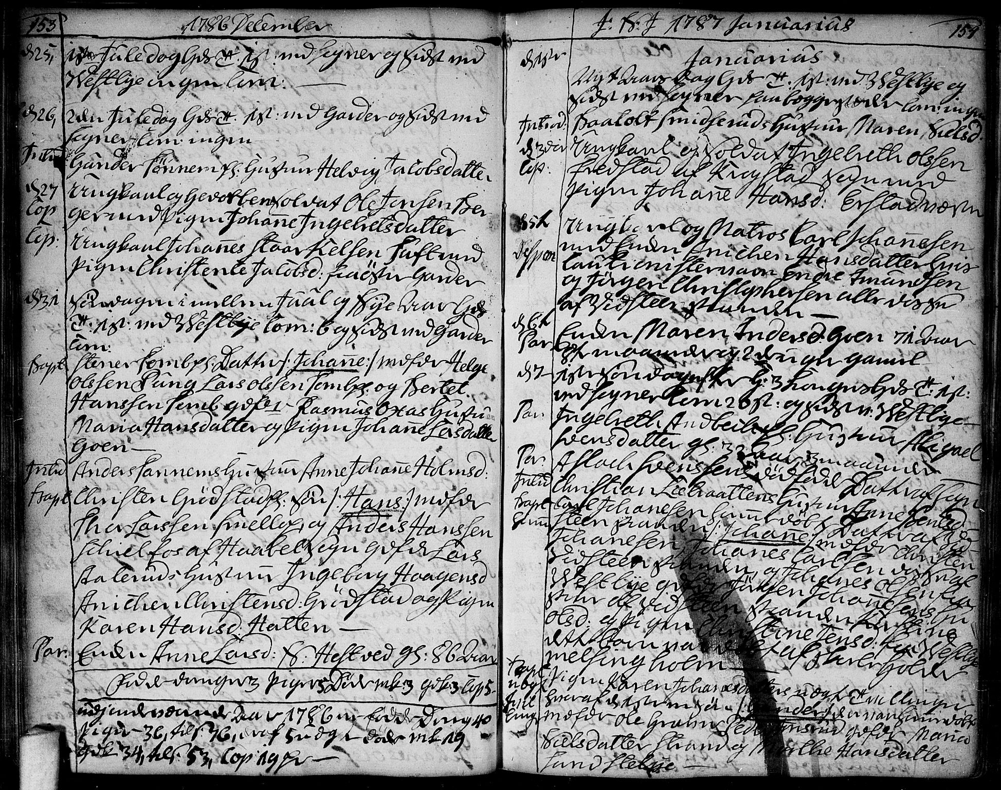 Vestby prestekontor Kirkebøker, AV/SAO-A-10893/F/Fa/L0003: Parish register (official) no. I 3, 1779-1796, p. 153-154