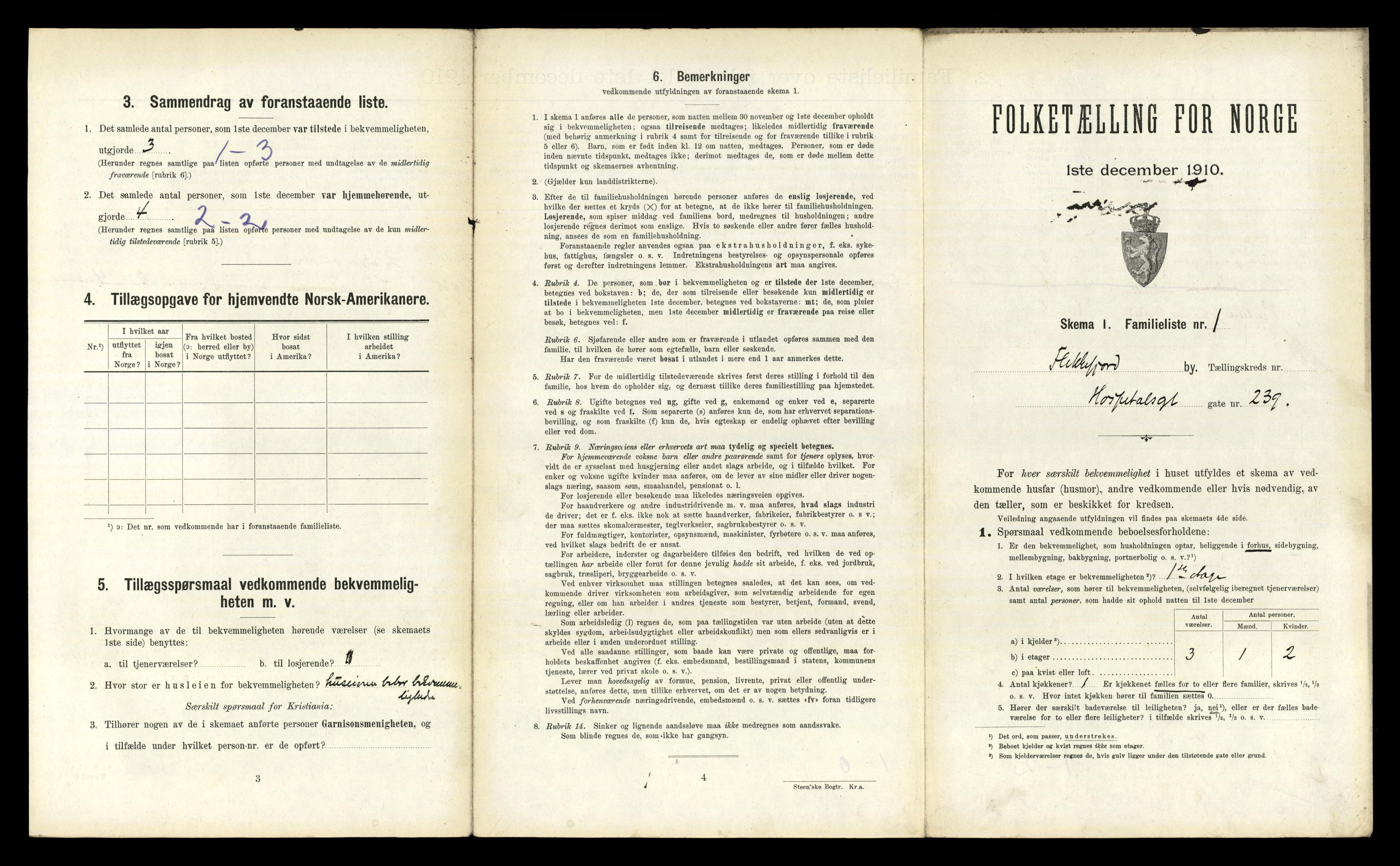 RA, 1910 census for Flekkefjord, 1910, p. 1196