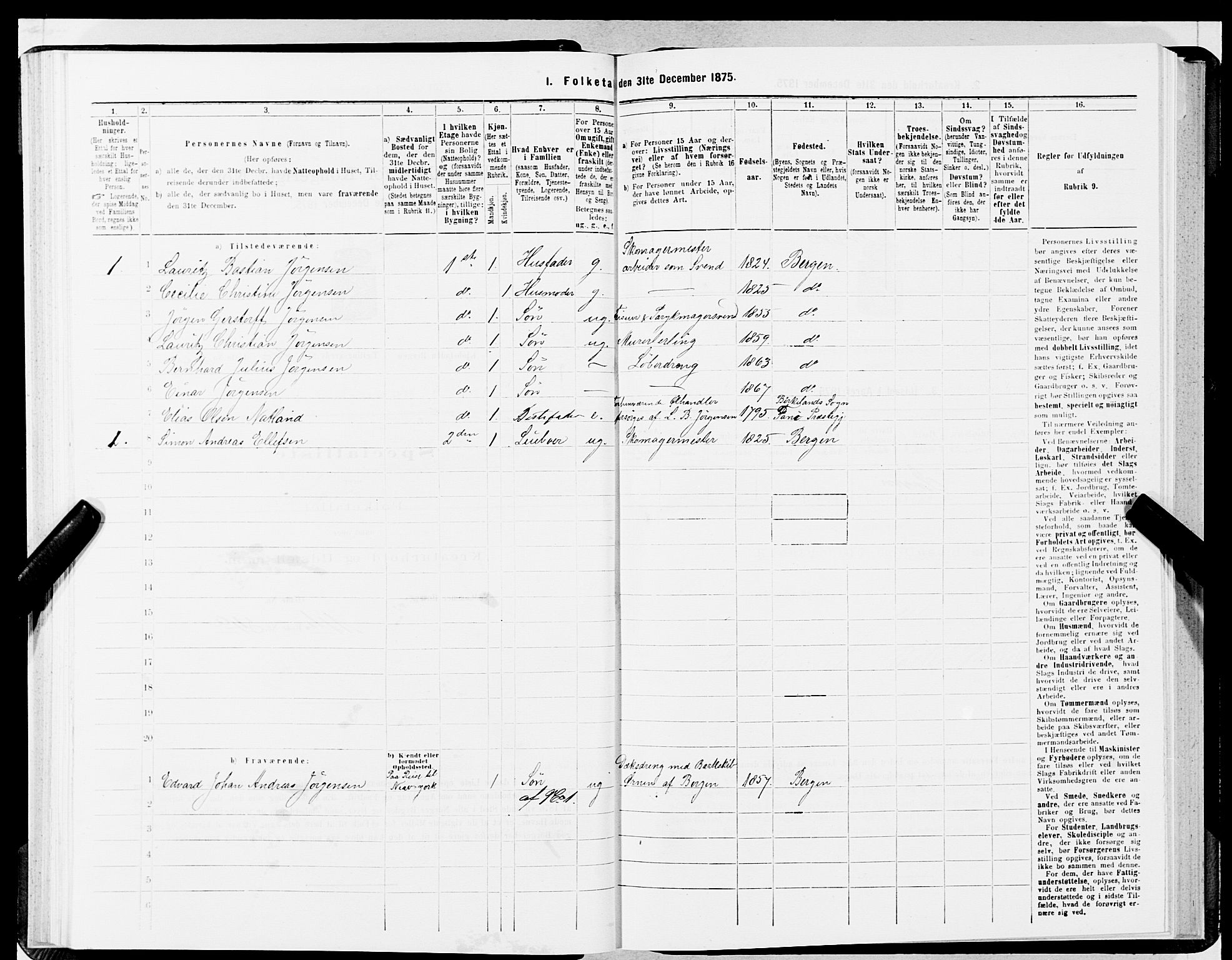 SAB, 1875 census for 1301 Bergen, 1875, p. 2382