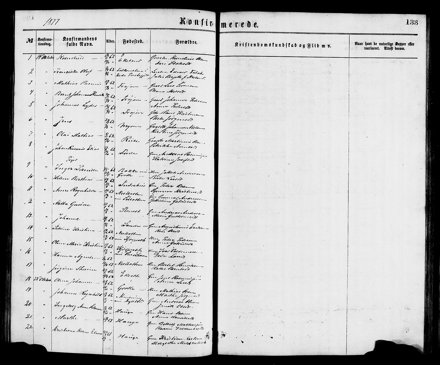 Bremanger sokneprestembete, SAB/A-82201/H/Hab/Haba/L0002: Parish register (copy) no. A 2, 1866-1889, p. 133