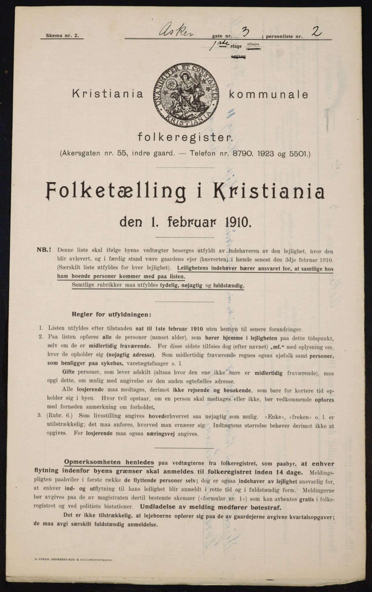 OBA, Municipal Census 1910 for Kristiania, 1910, p. 2328