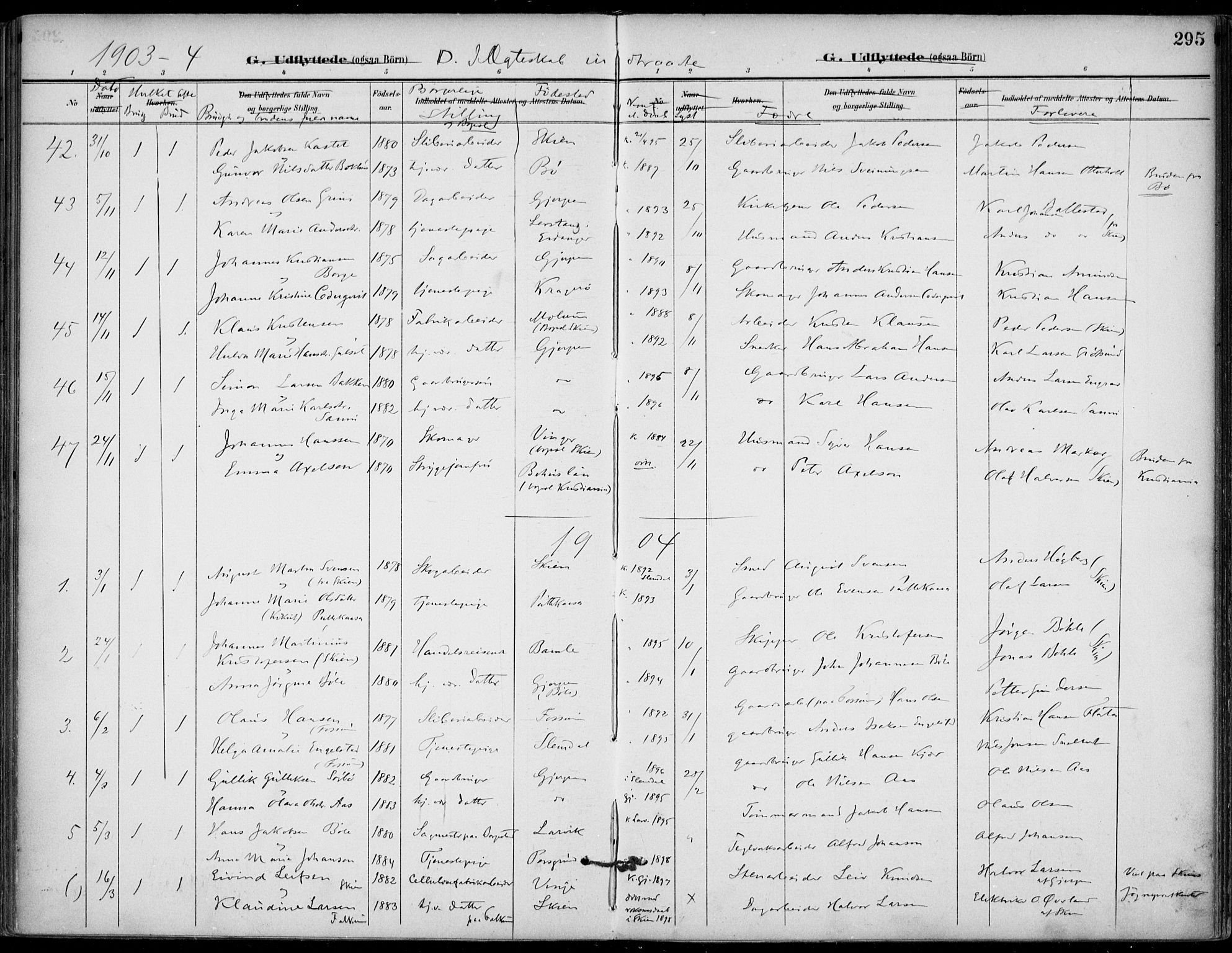 Gjerpen kirkebøker, SAKO/A-265/F/Fa/L0011: Parish register (official) no. I 11, 1896-1904, p. 295