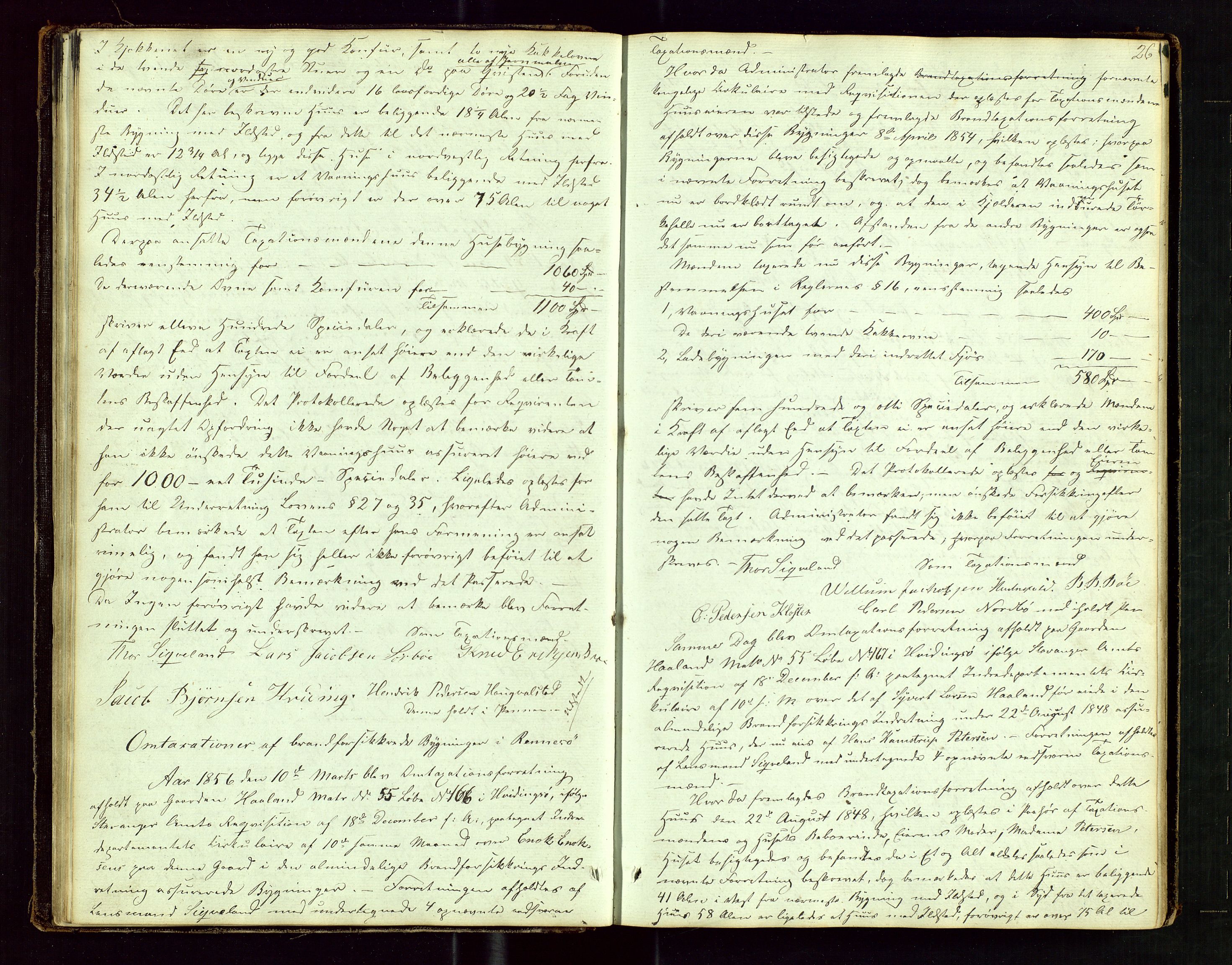 Rennesøy lensmannskontor, SAST/A-100165/Goa/L0001: "Brandtaxations-Protocol for Rennesøe Thinglag", 1846-1923, p. 25b-26a