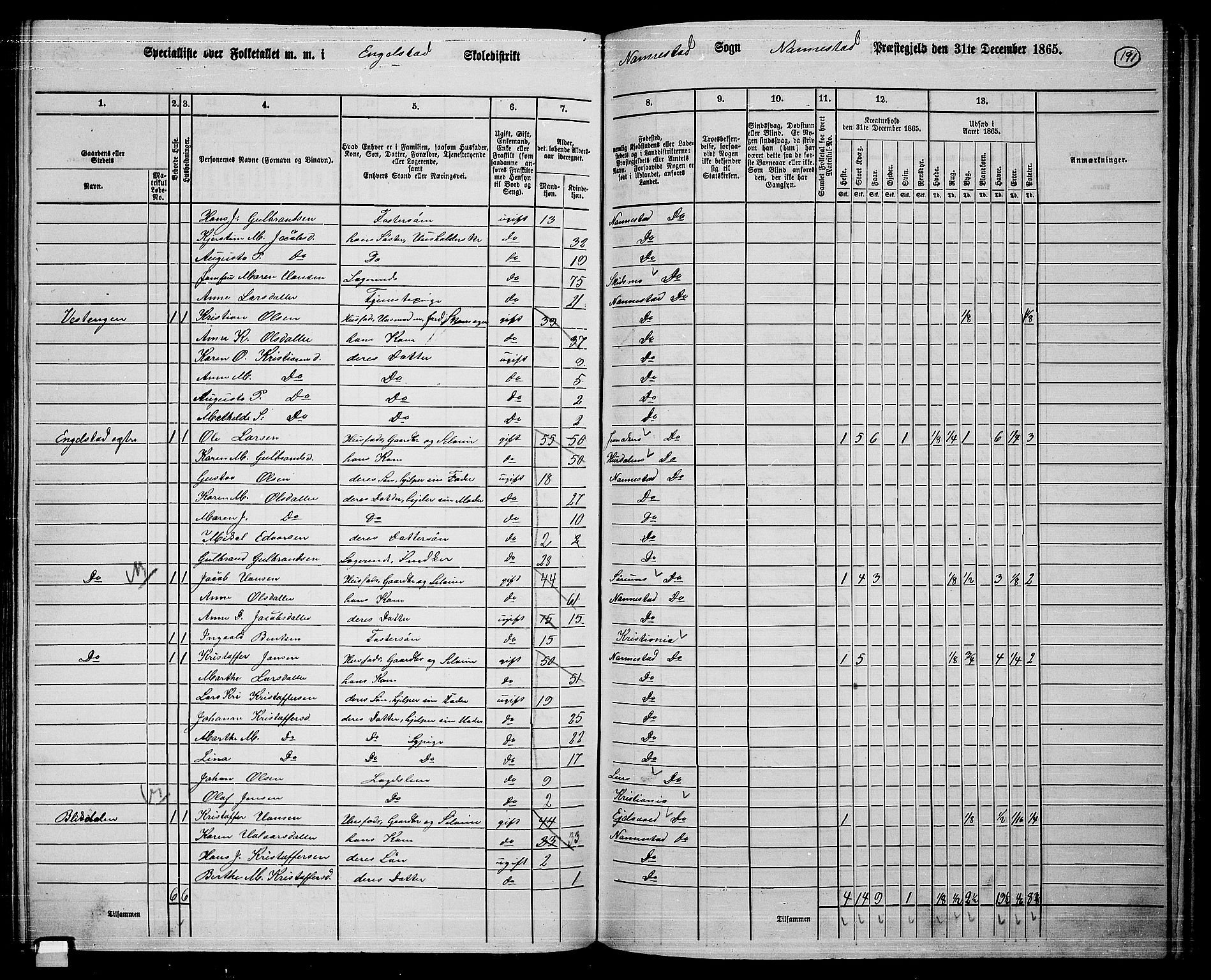 RA, 1865 census for Nannestad, 1865, p. 74