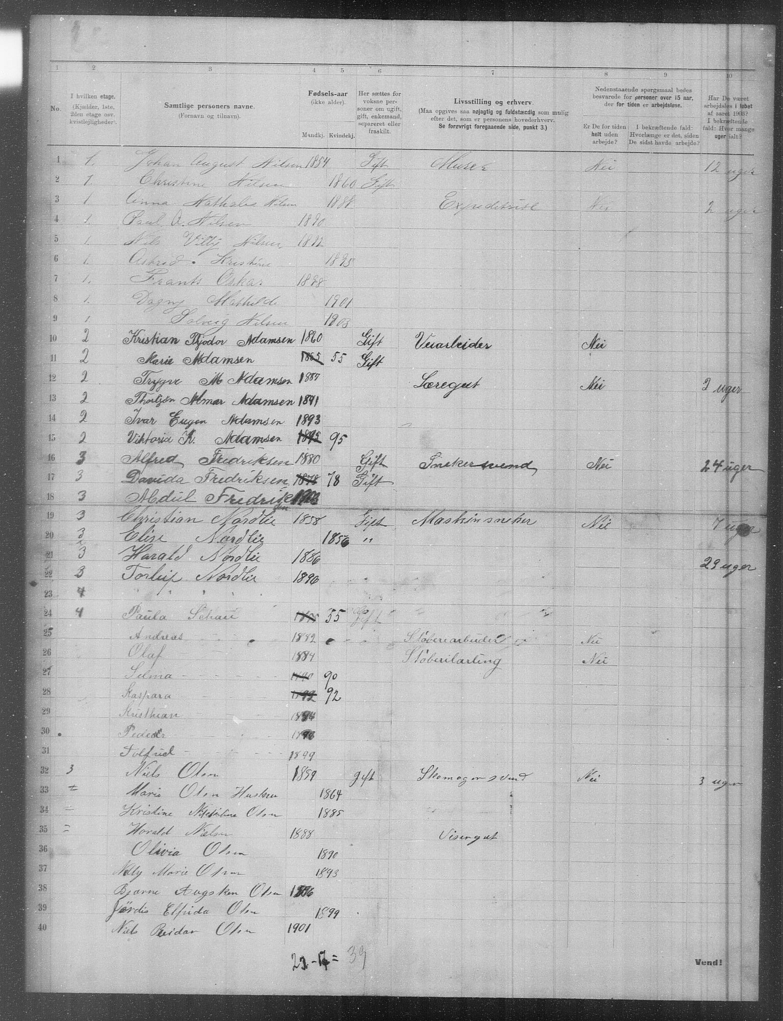 OBA, Municipal Census 1903 for Kristiania, 1903, p. 2141