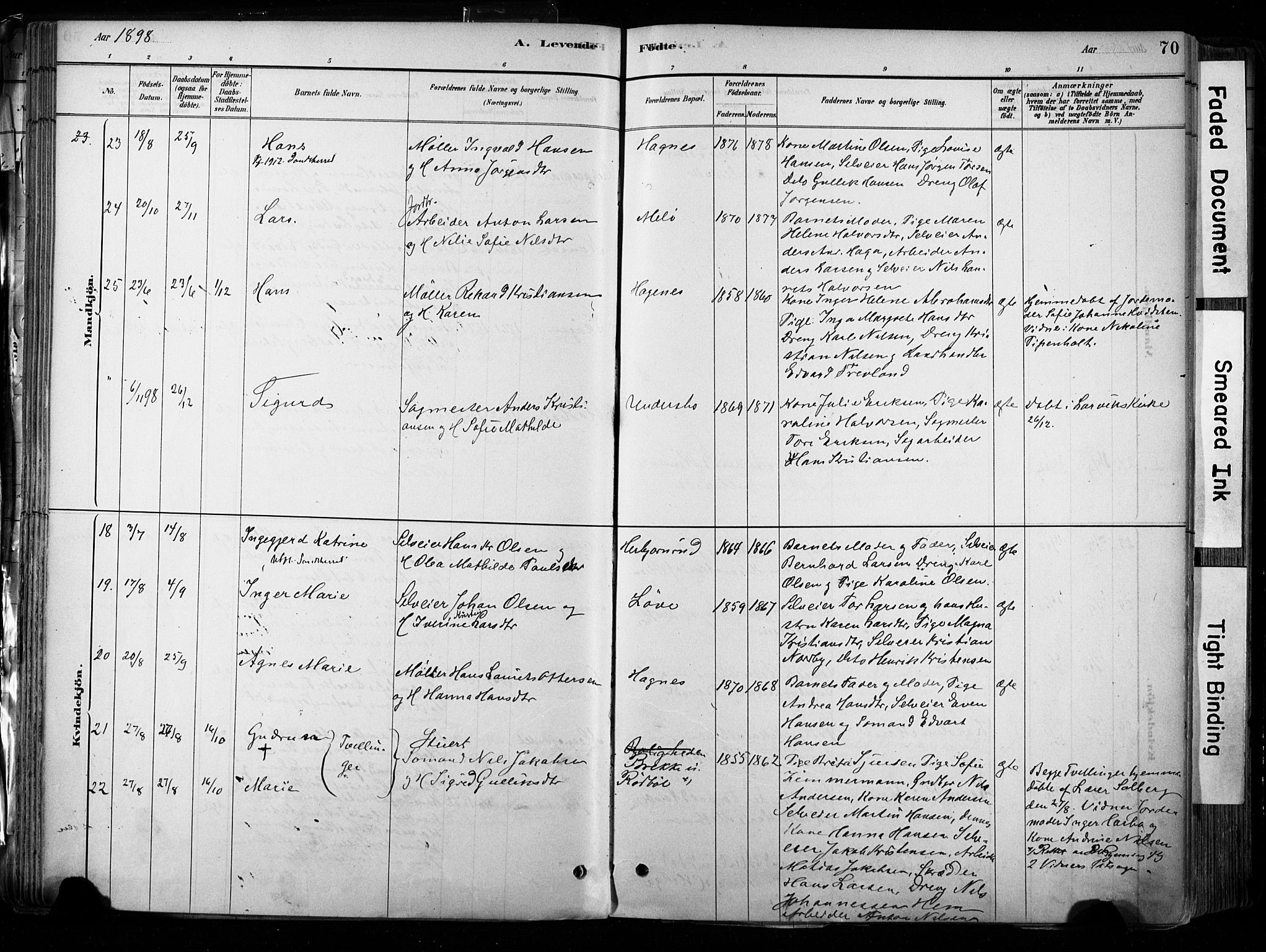 Hedrum kirkebøker, AV/SAKO-A-344/F/Fa/L0009: Parish register (official) no. I 9, 1881-1903, p. 70