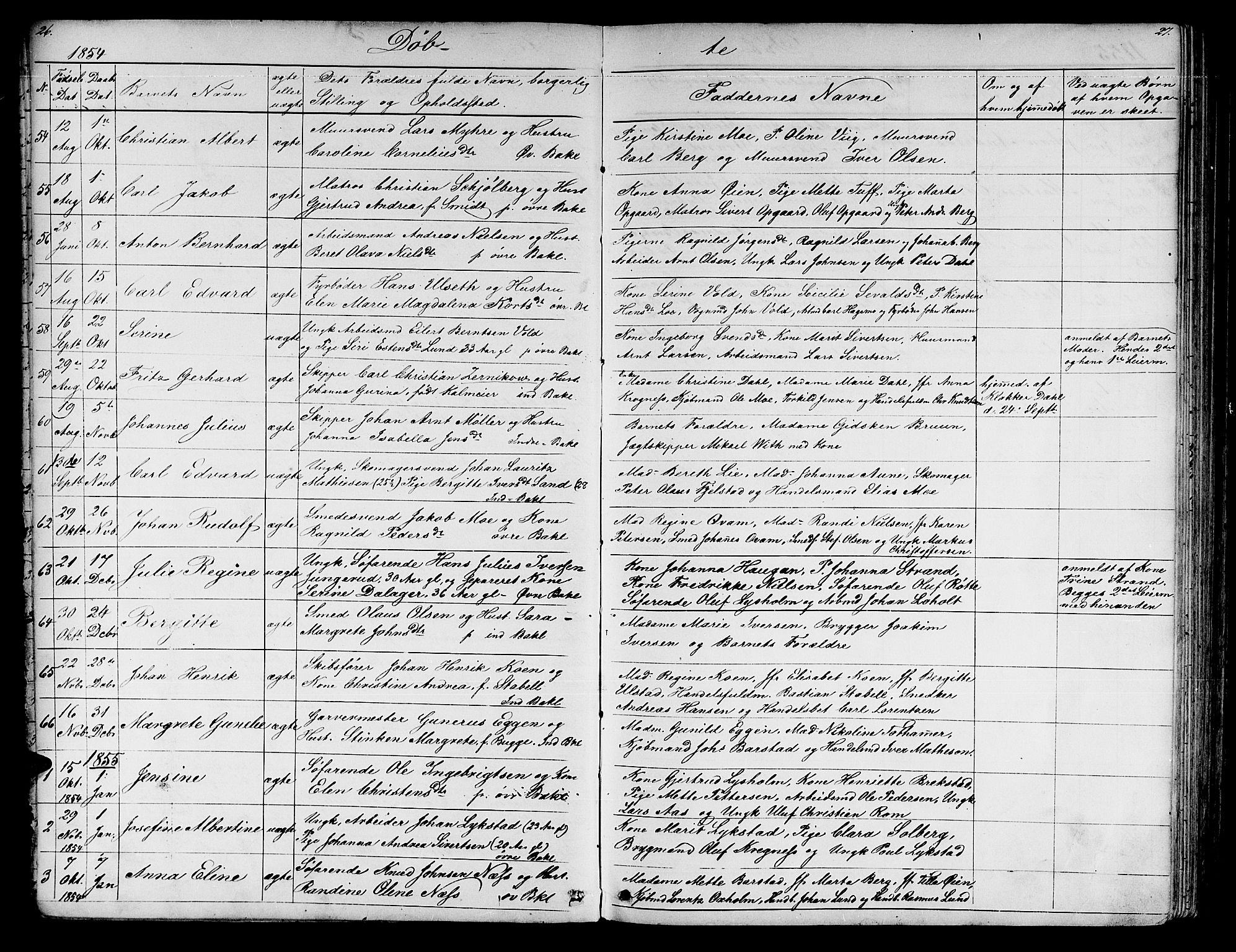 Ministerialprotokoller, klokkerbøker og fødselsregistre - Sør-Trøndelag, SAT/A-1456/604/L0219: Parish register (copy) no. 604C02, 1851-1869, p. 26-27