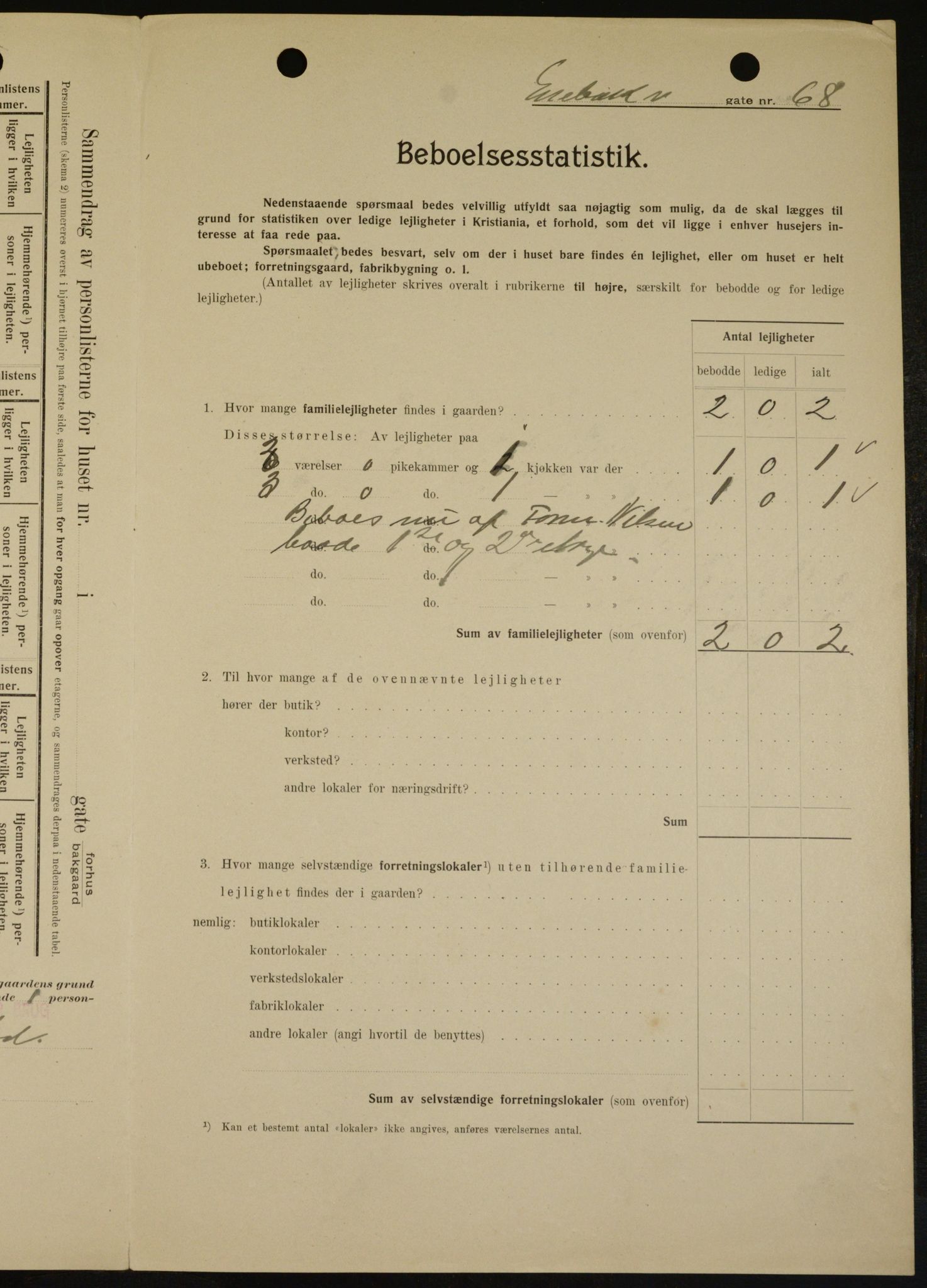 OBA, Municipal Census 1909 for Kristiania, 1909, p. 19403