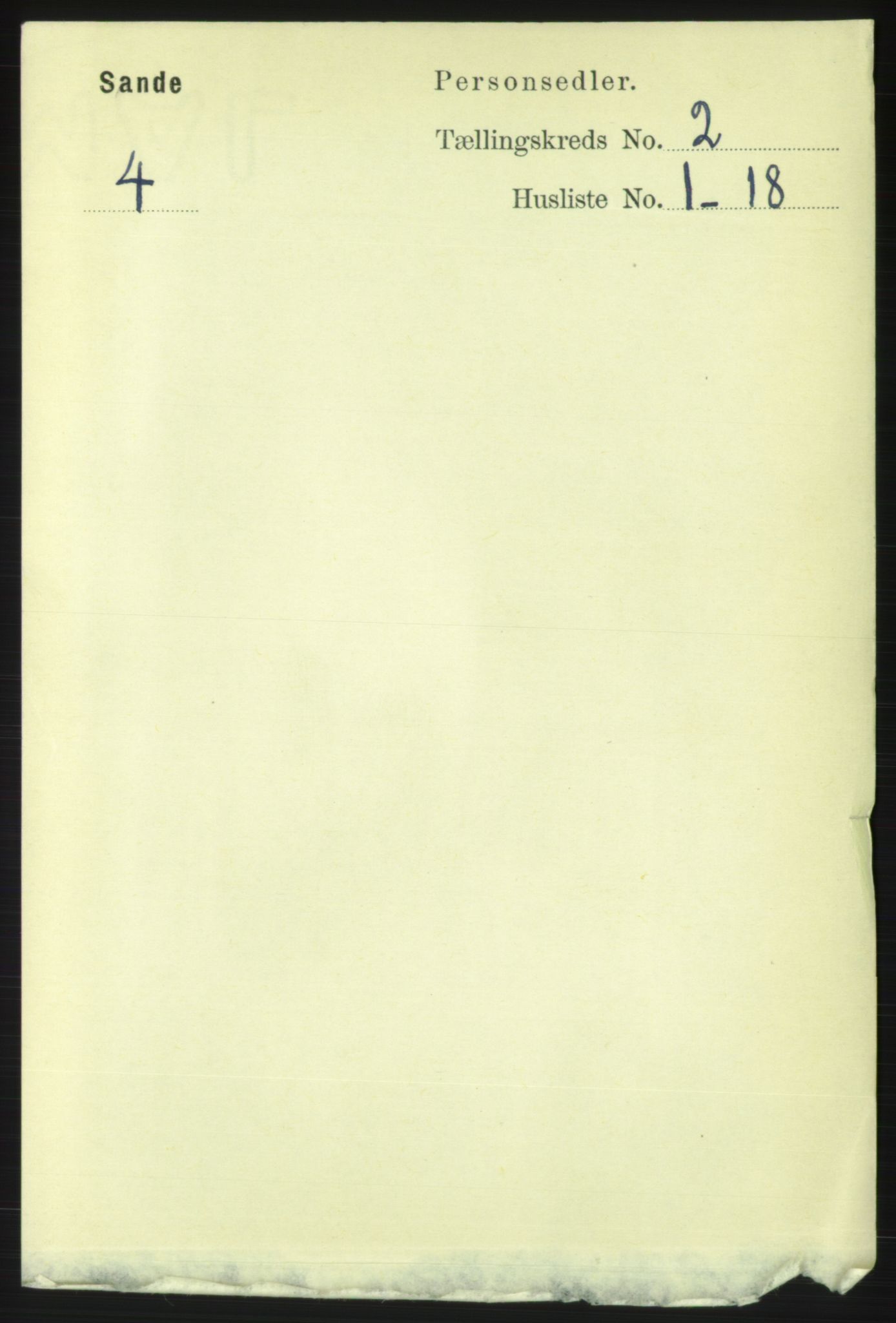 RA, 1891 census for 1514 Sande, 1891, p. 184