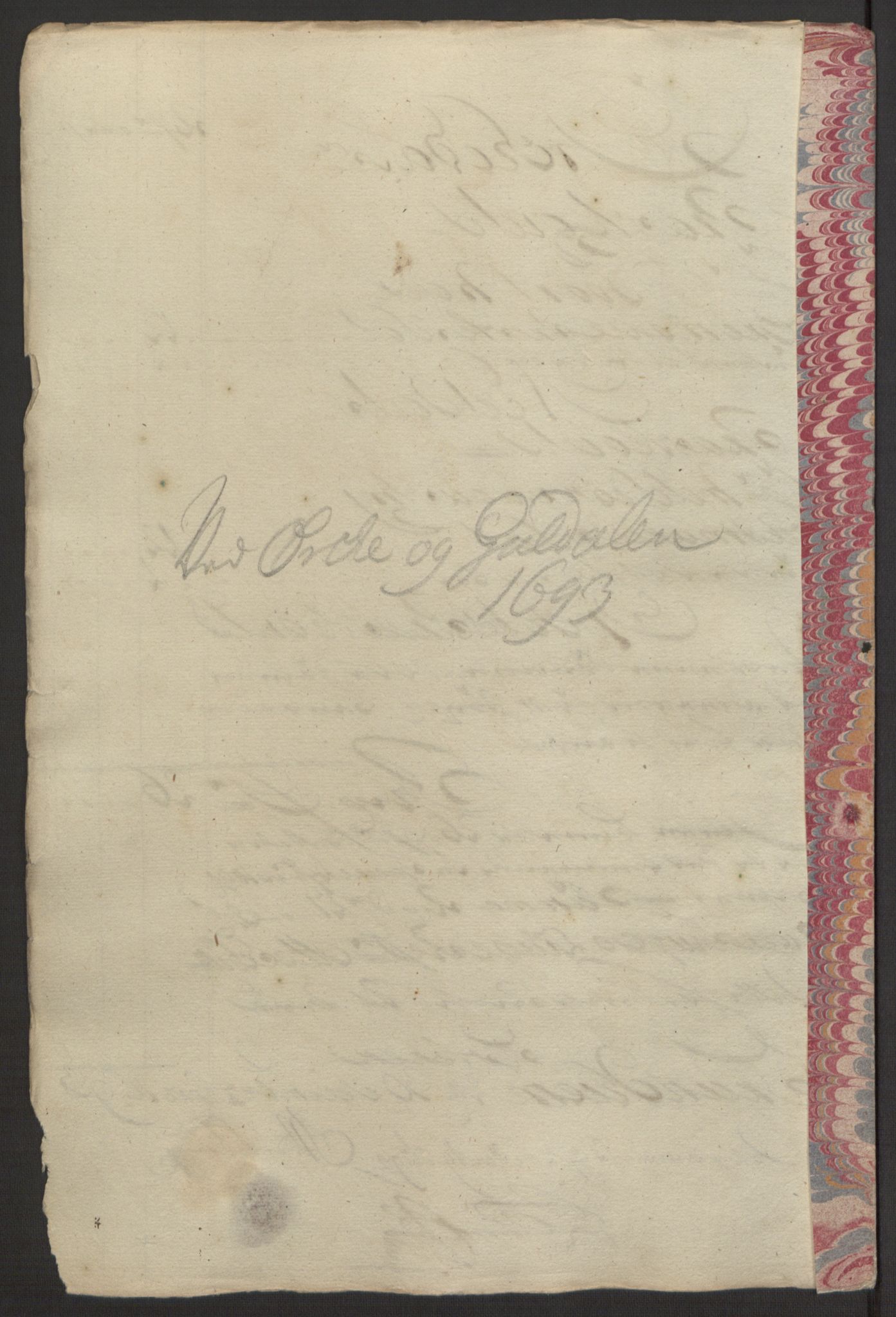 Rentekammeret inntil 1814, Reviderte regnskaper, Fogderegnskap, AV/RA-EA-4092/R58/L3938: Fogderegnskap Orkdal, 1693, p. 170