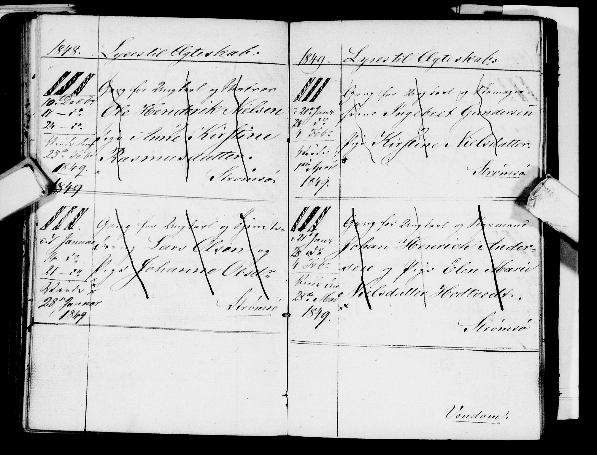 Strømsø kirkebøker, AV/SAKO-A-246/H/Ha/L0001: Banns register no. 1, 1836-1850