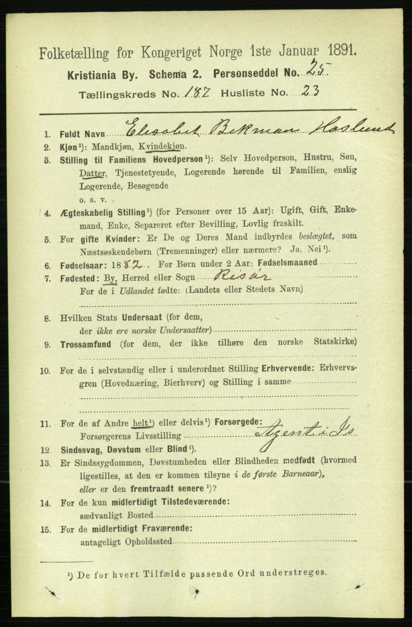 RA, 1891 census for 0301 Kristiania, 1891, p. 112235