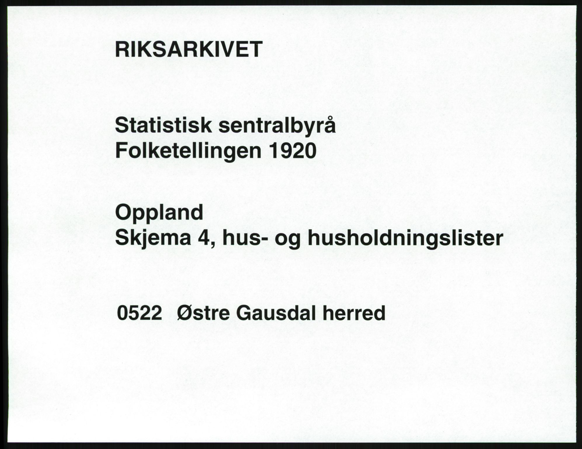 SAH, 1920 census for Østre Gausdal, 1920, p. 44