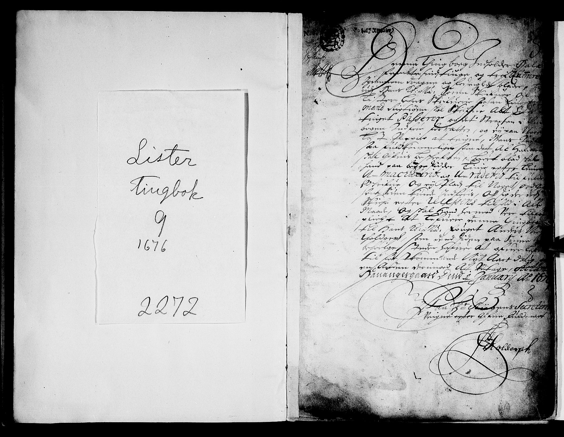 Lister sorenskriveri, SAK/1221-0003/F/Fa/L0009: Tingbok nr 9, 1676