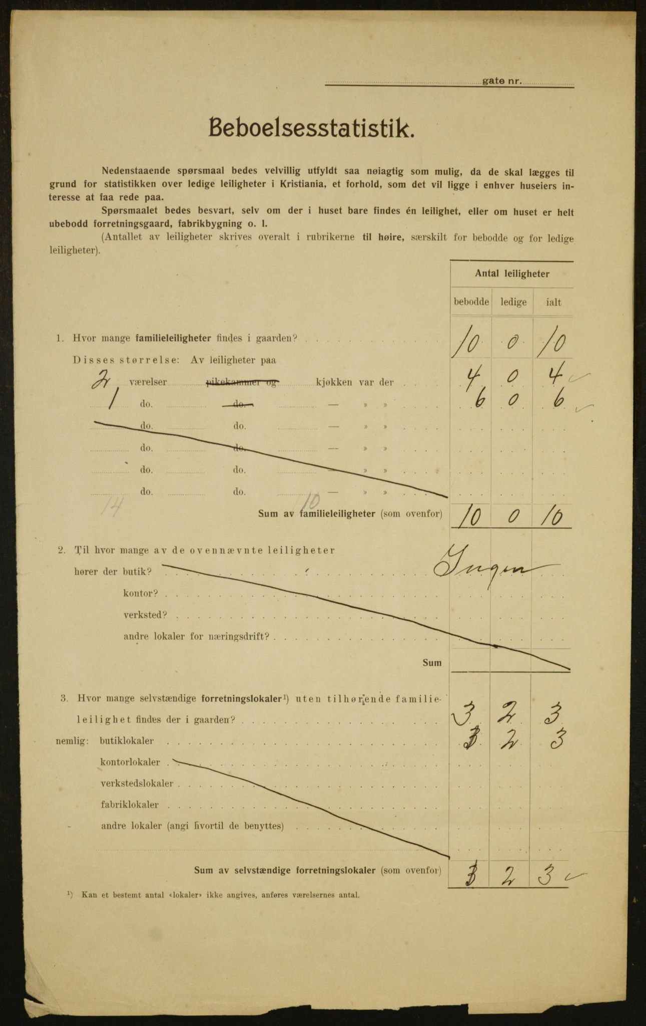 OBA, Municipal Census 1910 for Kristiania, 1910, p. 34373