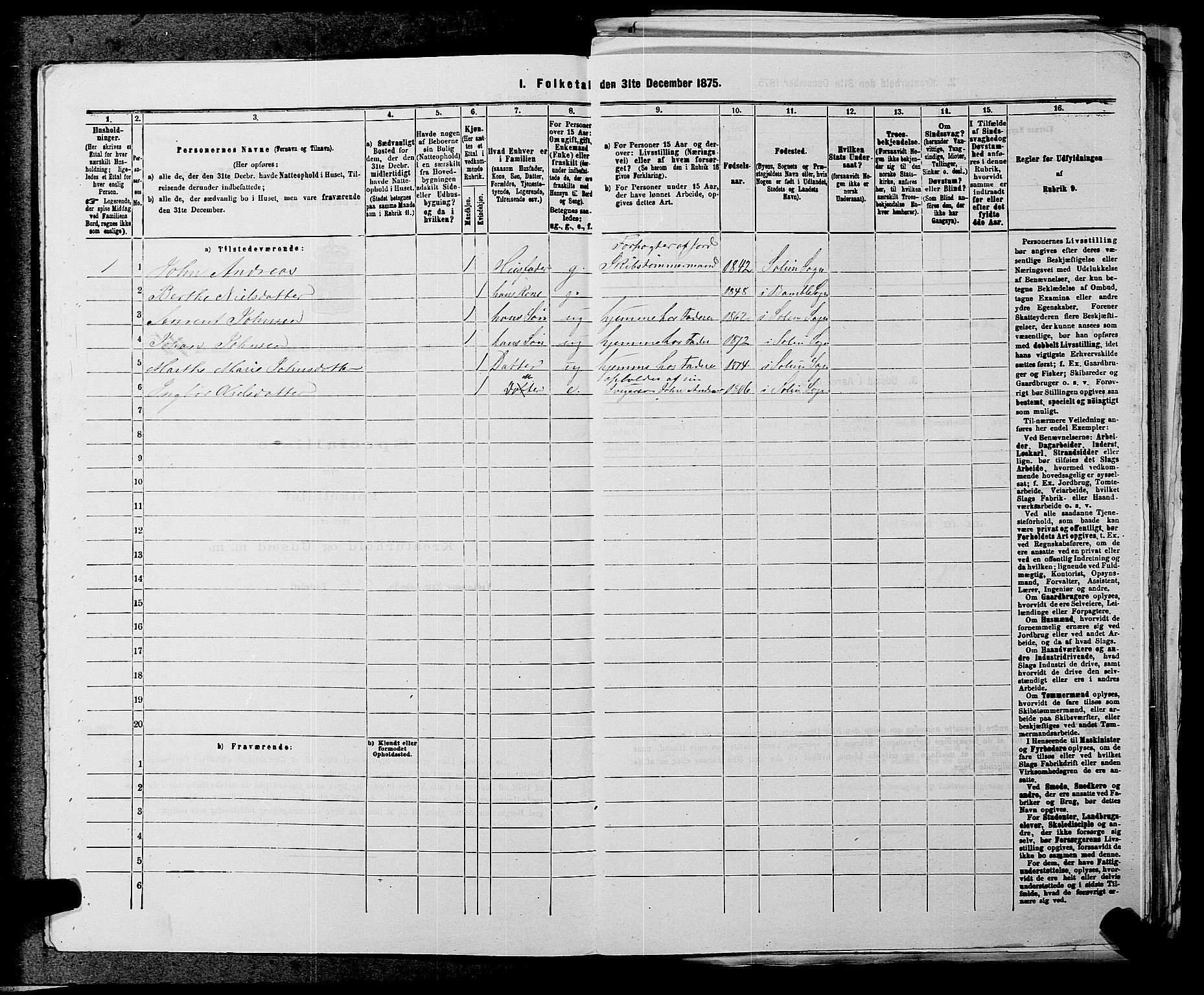 SAKO, 1875 census for 0818P Solum, 1875, p. 1787