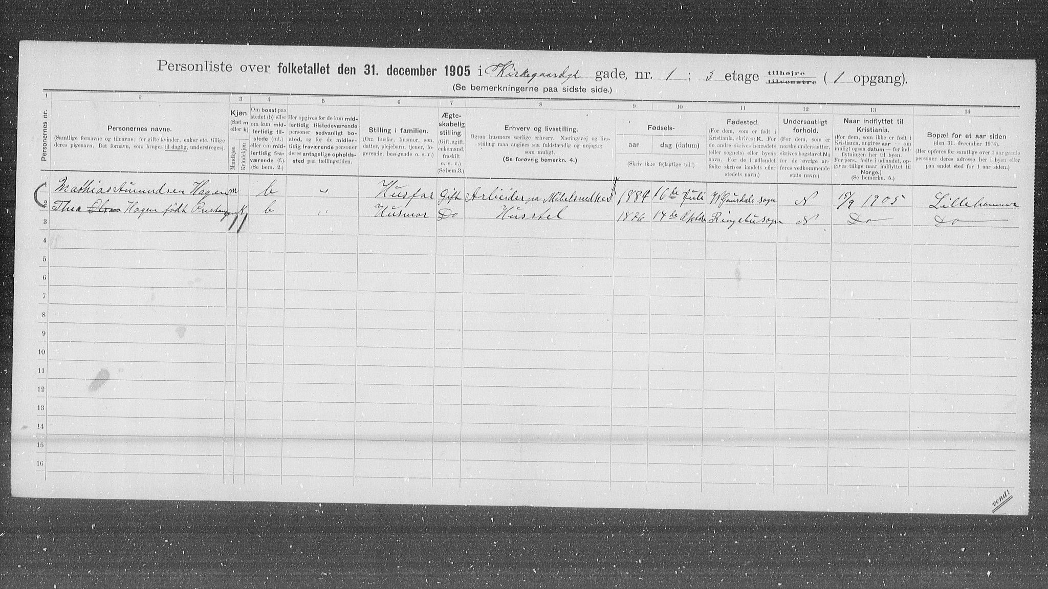 OBA, Municipal Census 1905 for Kristiania, 1905, p. 26224