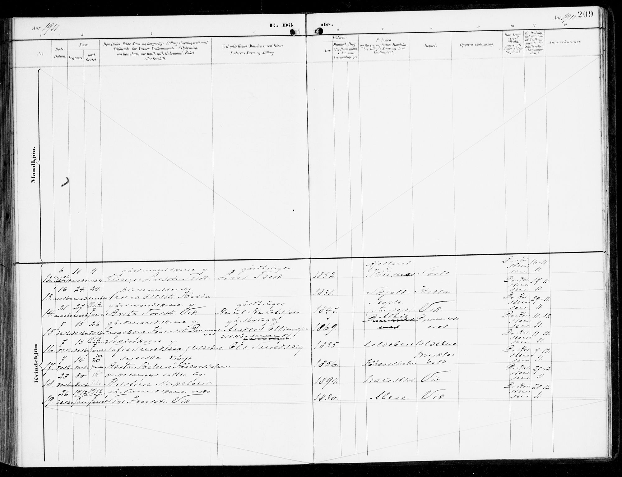 Sveio Sokneprestembete, SAB/A-78501/H/Haa: Parish register (official) no. D 2, 1894-1916, p. 209