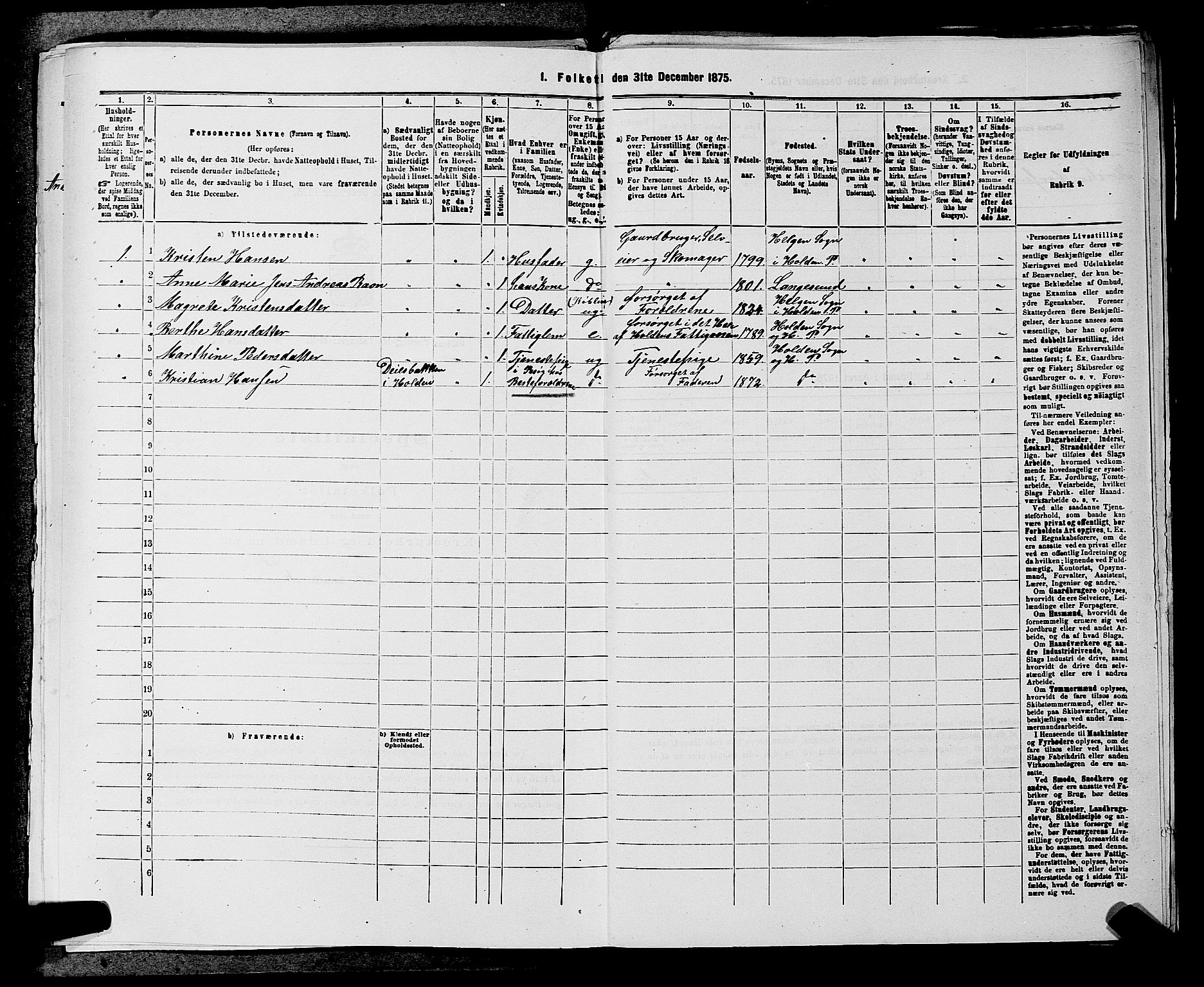 SAKO, 1875 census for 0819P Holla, 1875, p. 982