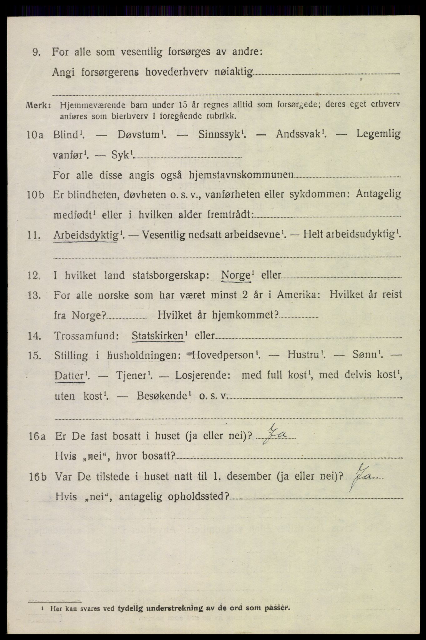 SAH, 1920 census for Vardal, 1920, p. 2852