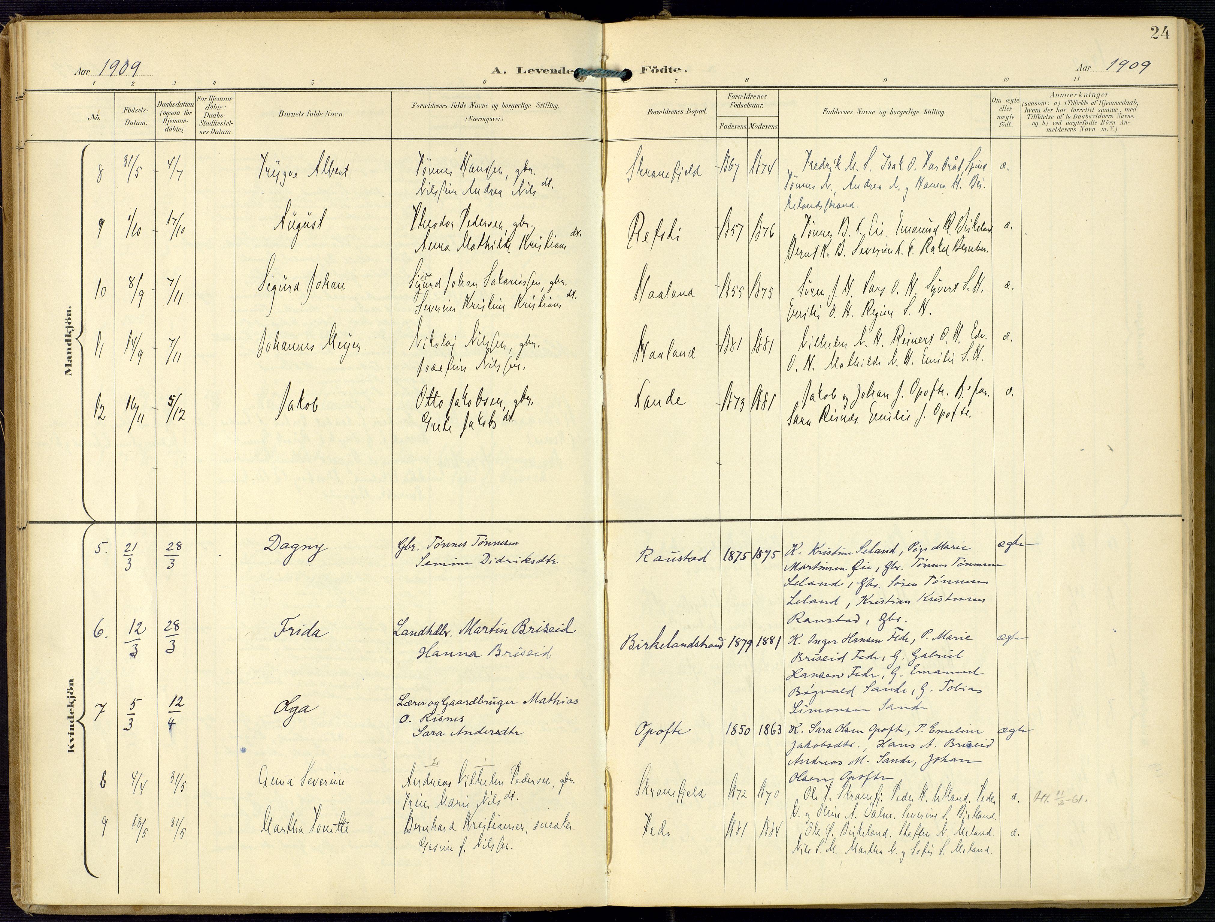 Kvinesdal sokneprestkontor, AV/SAK-1111-0026/F/Fa/Faa/L0005: Parish register (official) no. A 5, 1898-1915, p. 24