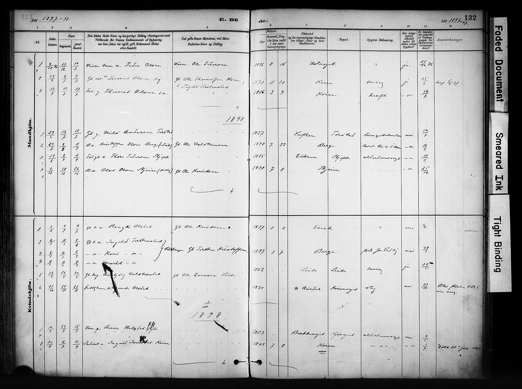 Vang prestekontor, Valdres, AV/SAH-PREST-140/H/Ha/L0009: Parish register (official) no. 9, 1882-1914, p. 132